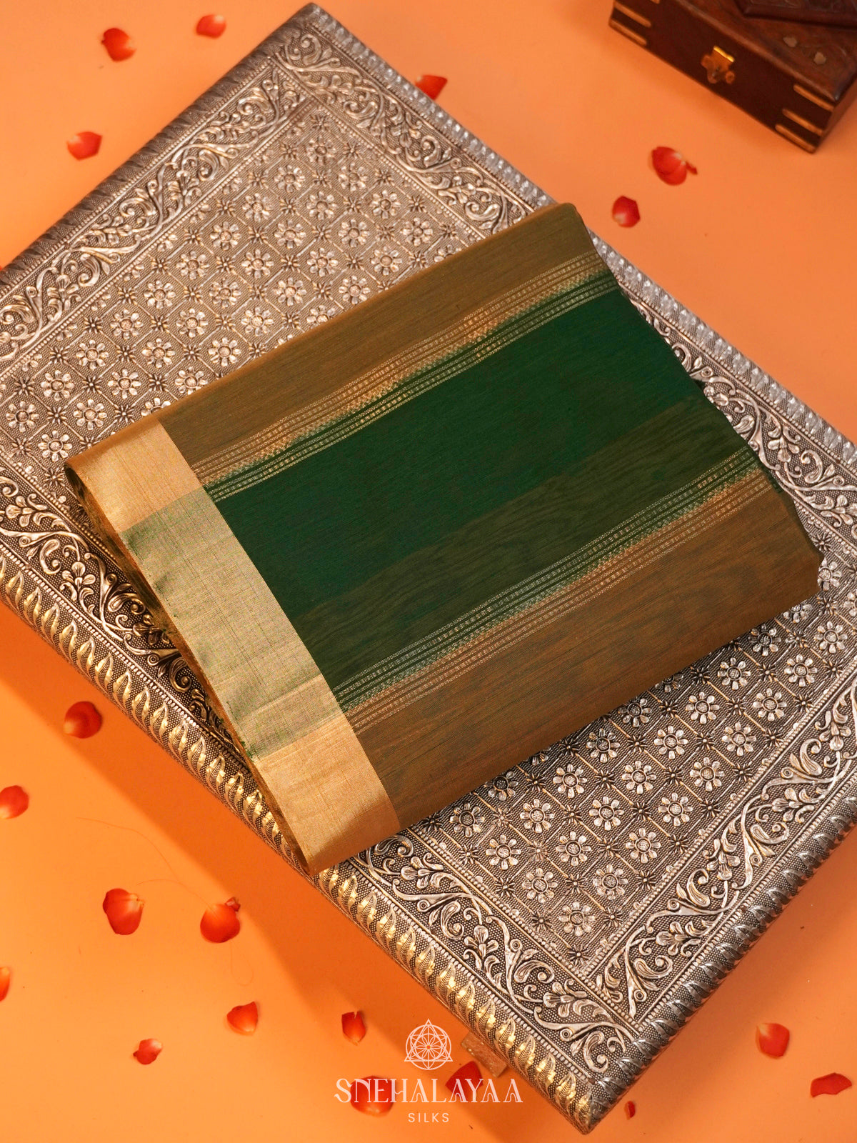 Green Kora Silk Cotton Saree