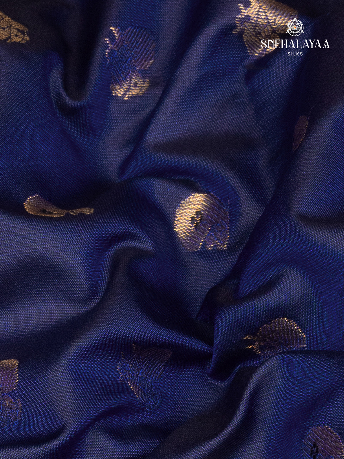 Navy Blue Gadwal Silk Saree