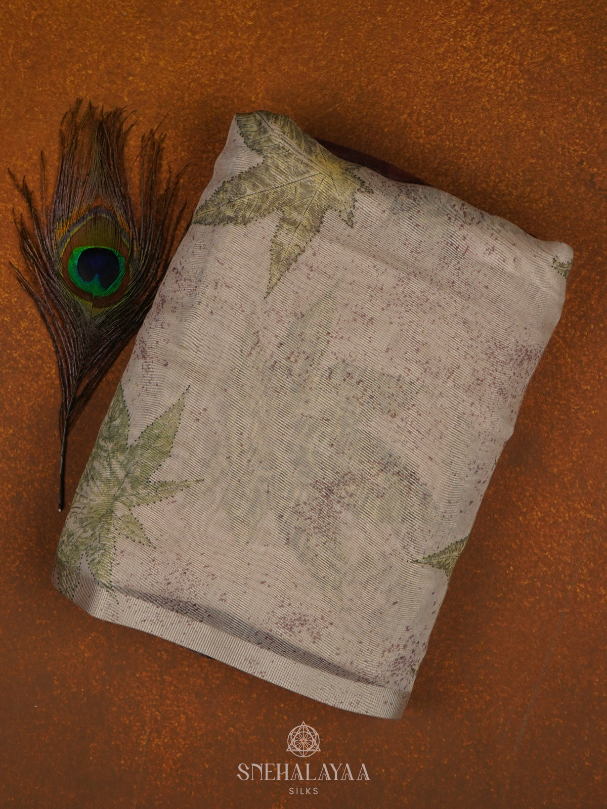 Beige Linen Saree