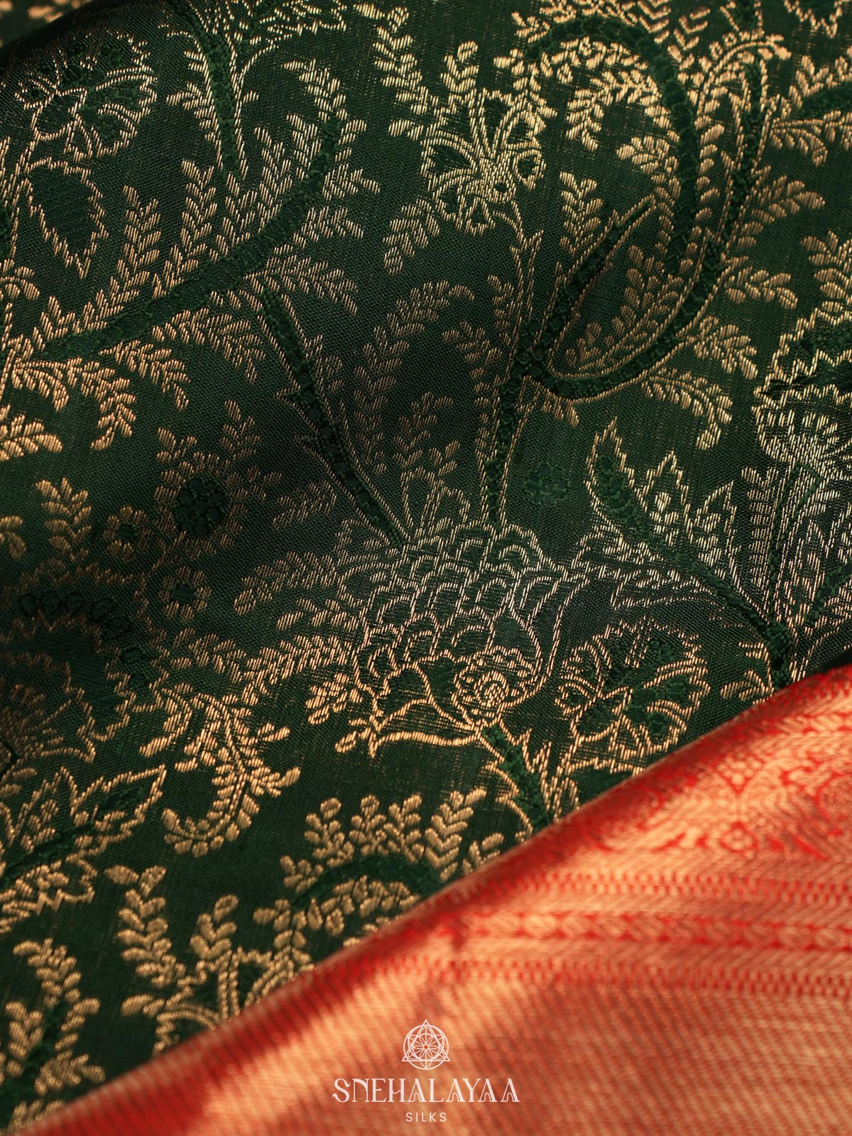 Forest Green Kanjivaram Silk Saree