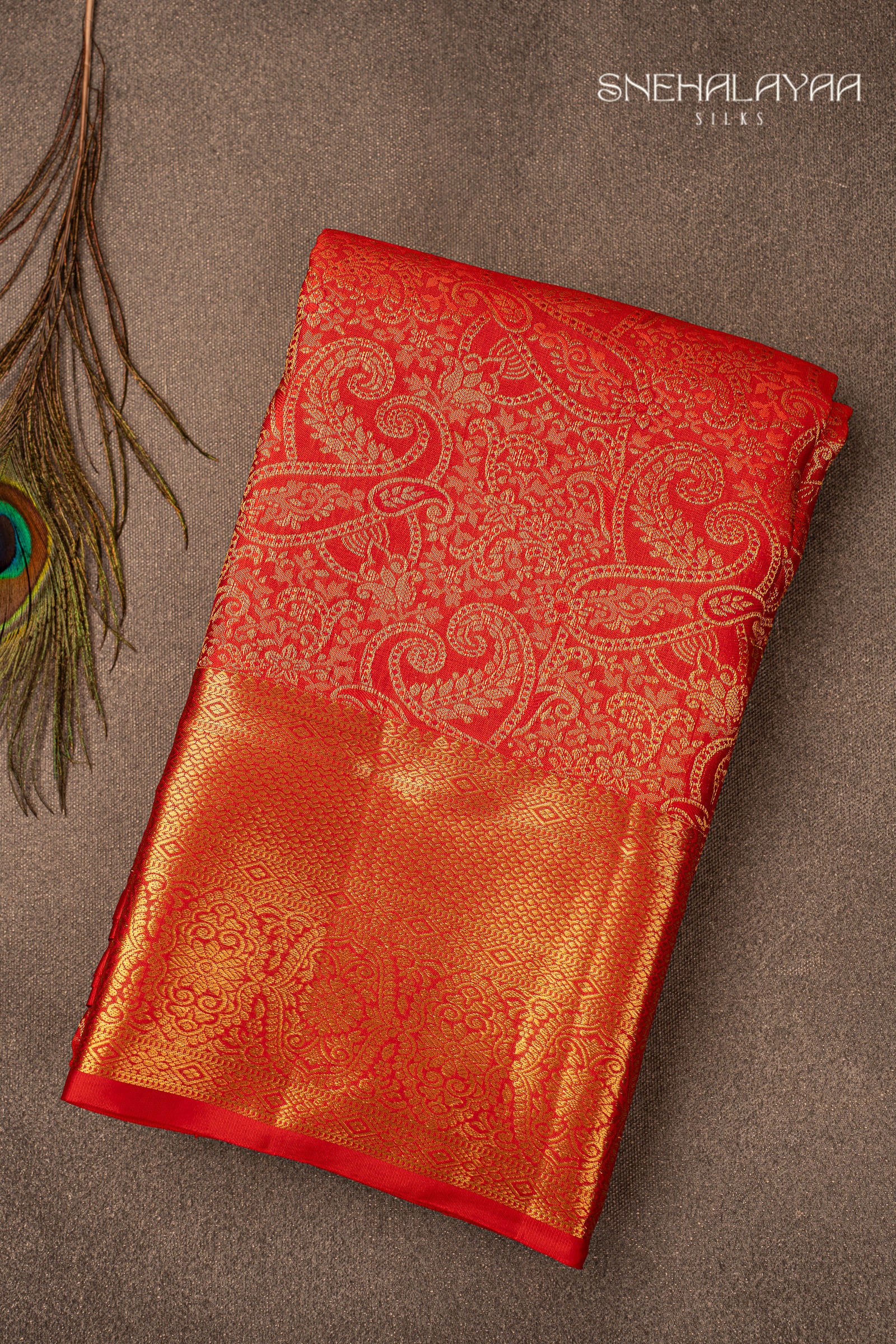 Crimson Red Kancheevaram Silk Saree