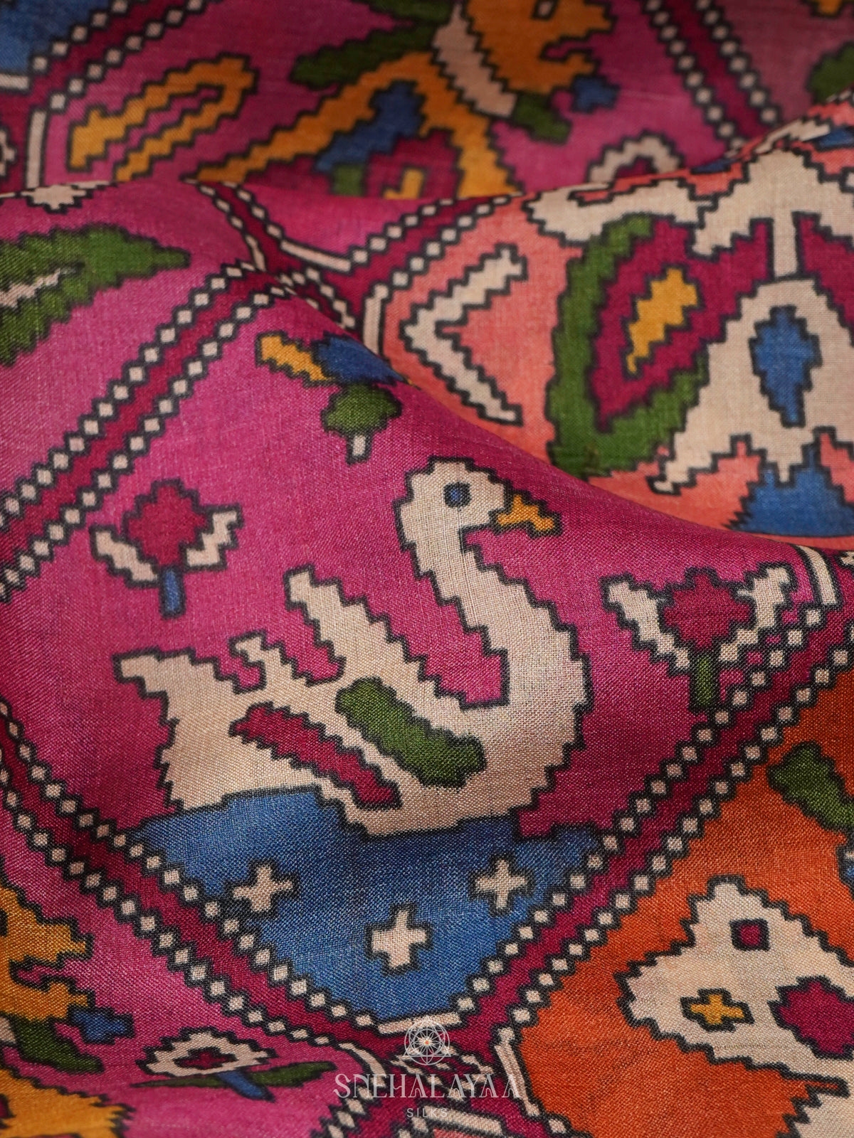 Pink Tussar Saree