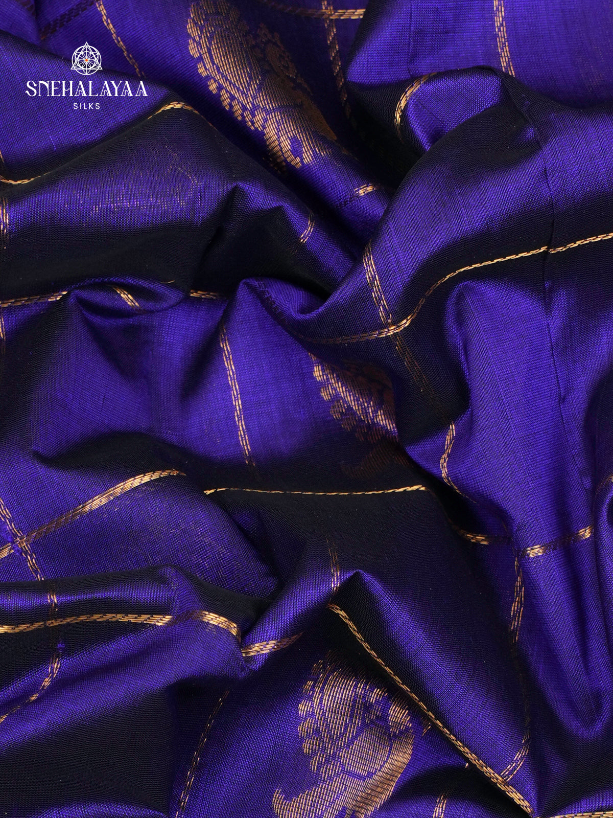 Bright Orange Kuppadam Silk Cotton Saree with Royal Purple Zari Border