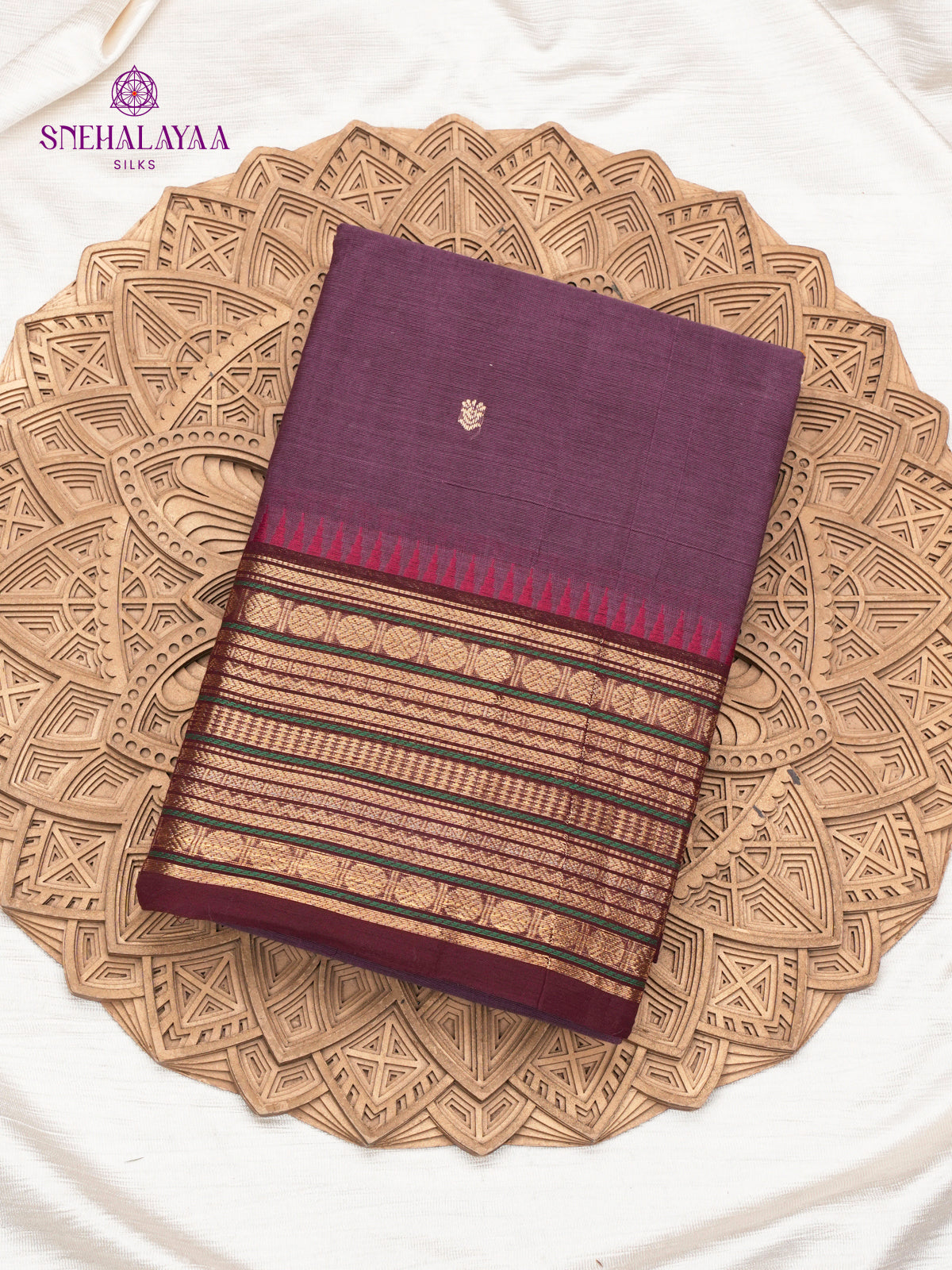Purple Chettinad Cotton Saree