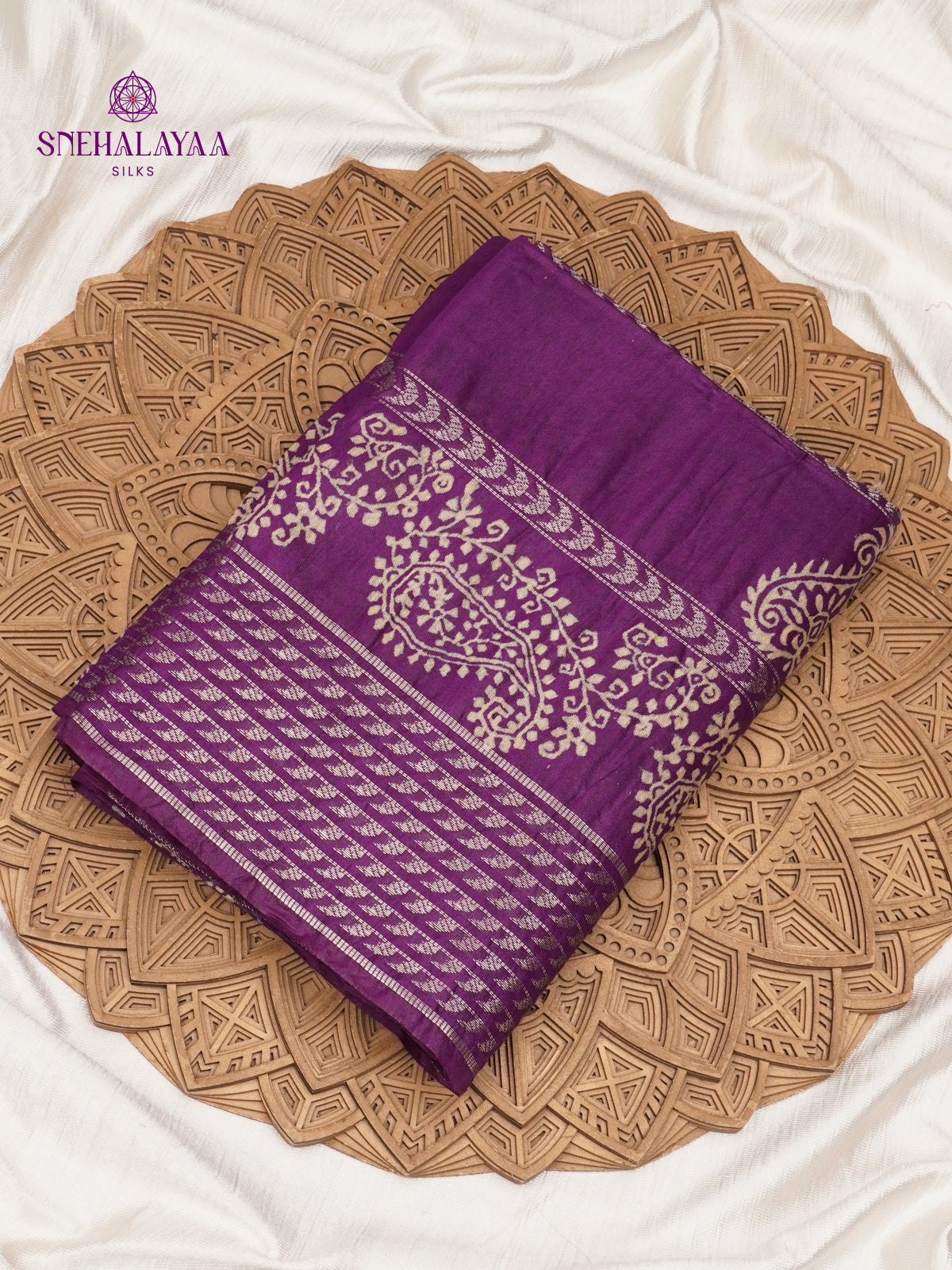 Purple Bamboo Silk Saree