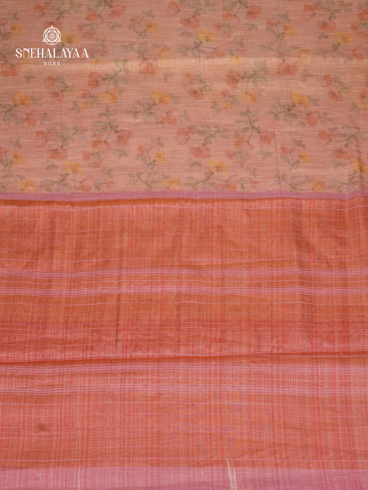 Peach Linen Tissue Saree
