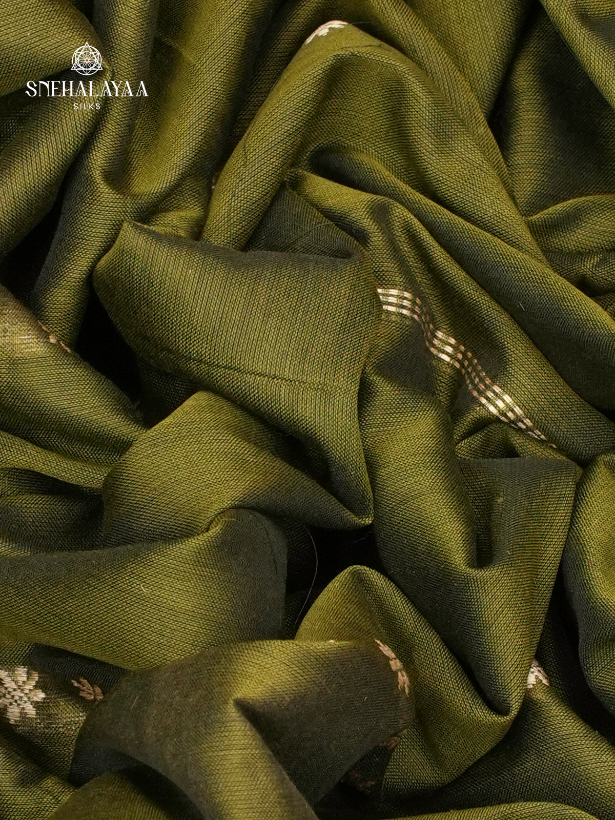 Olive Green Narayanpet Cotton Saree