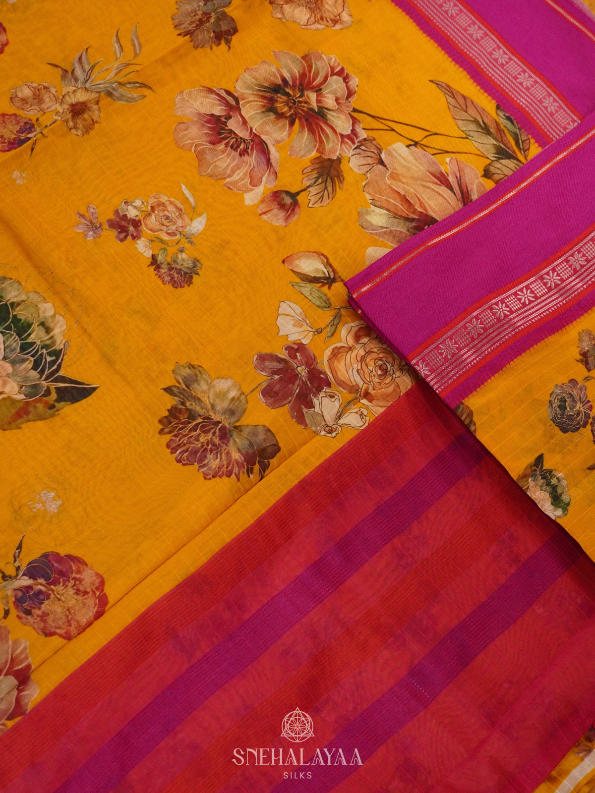 Yellow Chanderi Saree