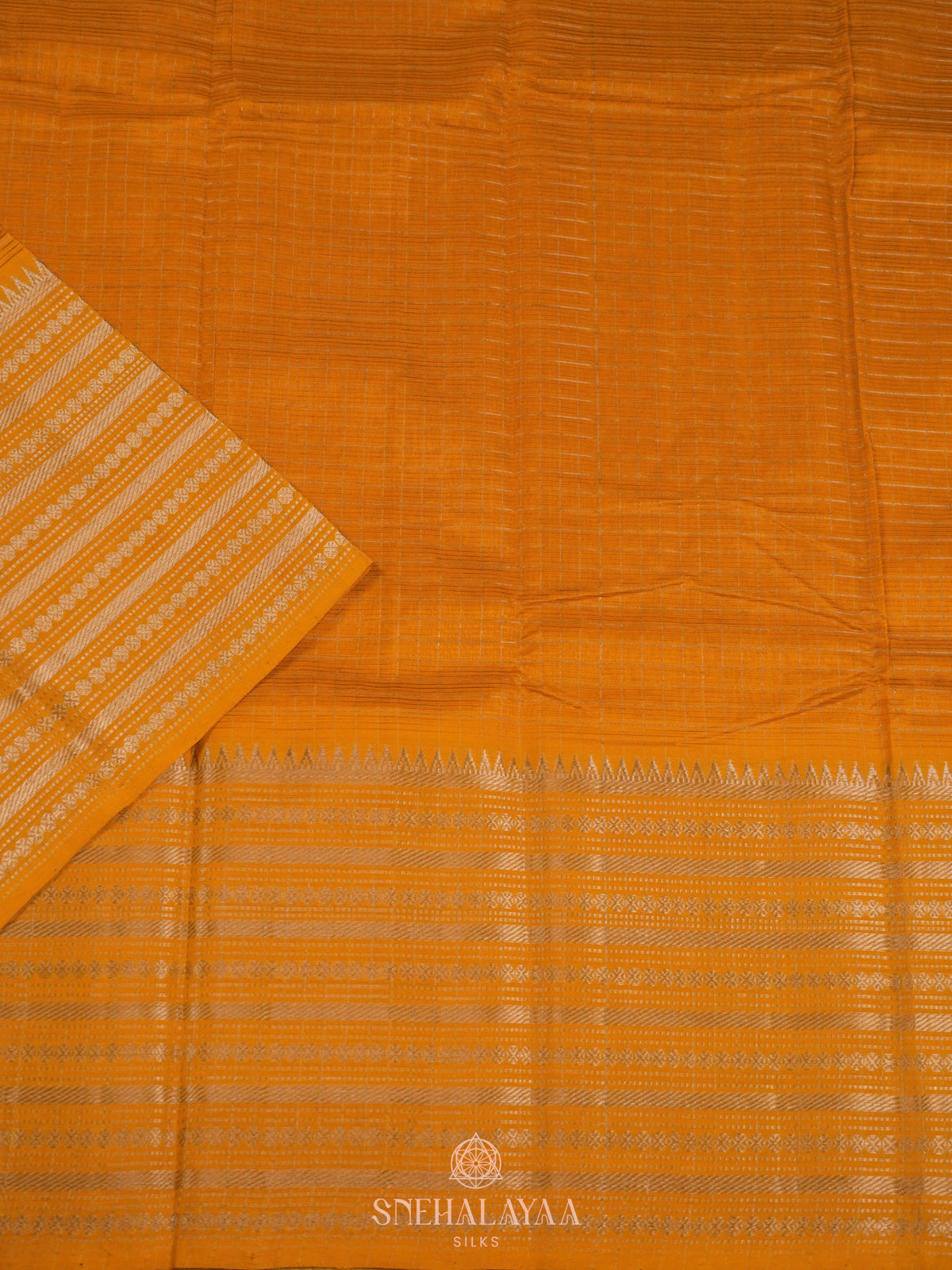 Orange Mangalagiri Silk Cotton Saree
