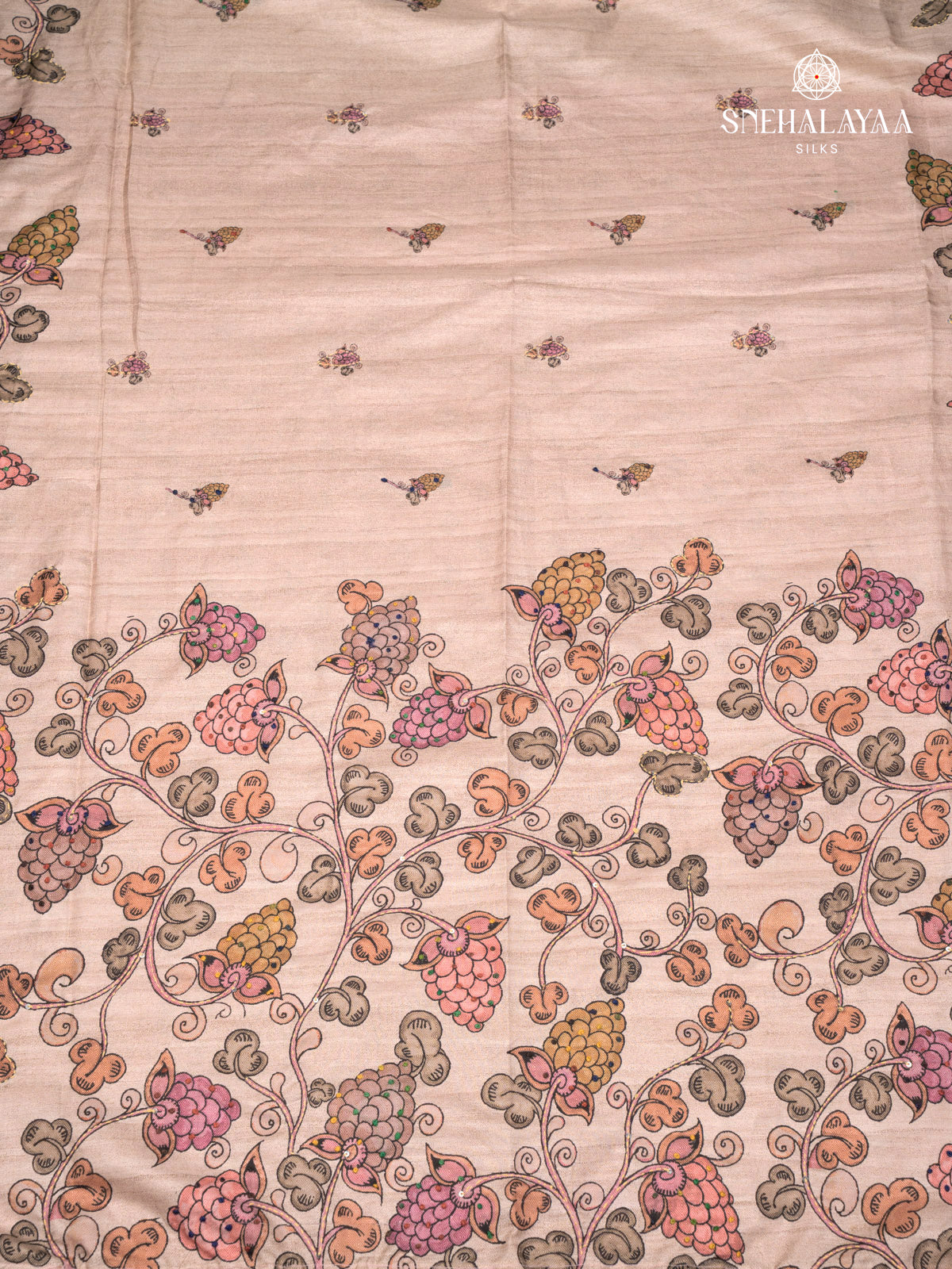 Pastel Pink Tussar Saree