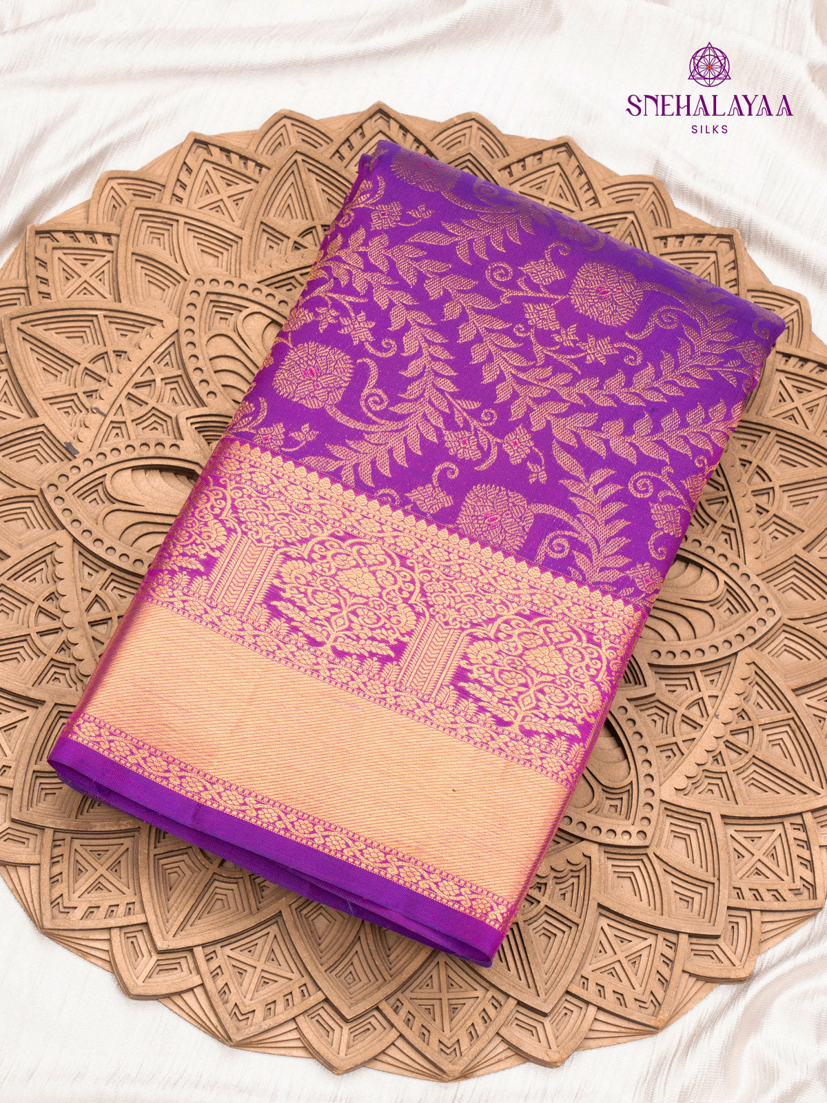 Violet Kanjivaram Silk Saree