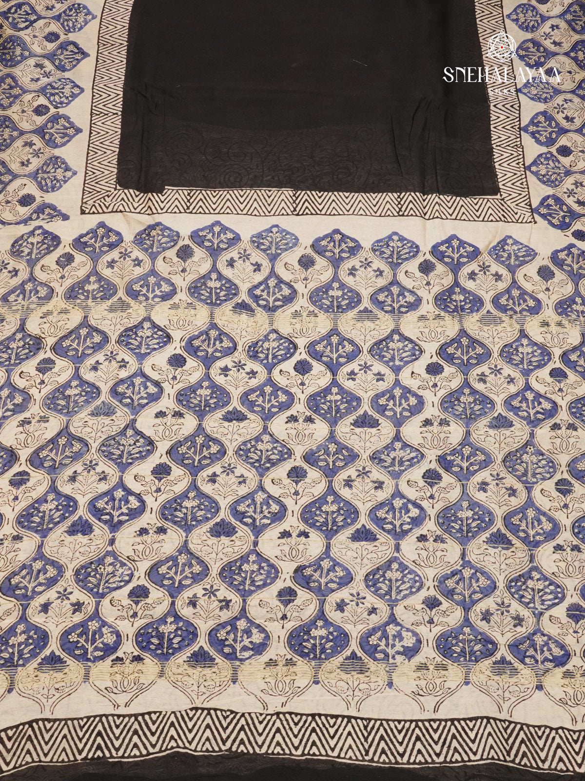 Black Chanderi Saree