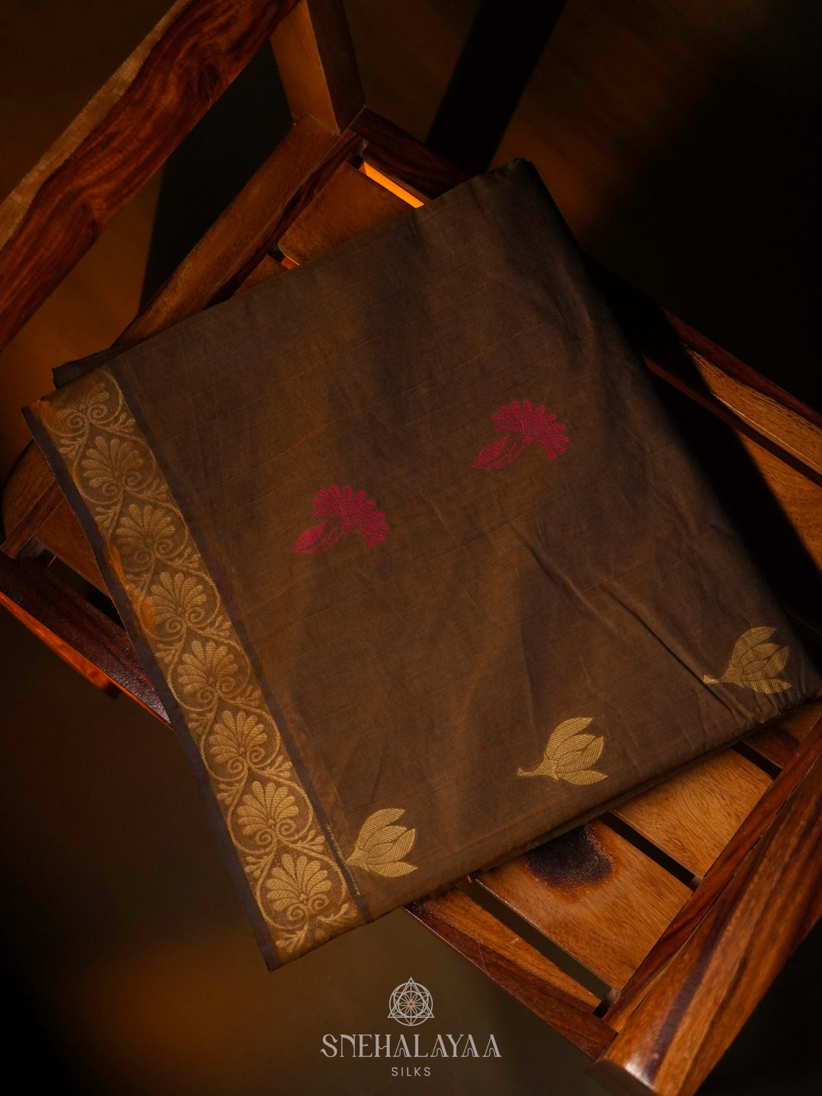Brown Handloom Cotton Saree
