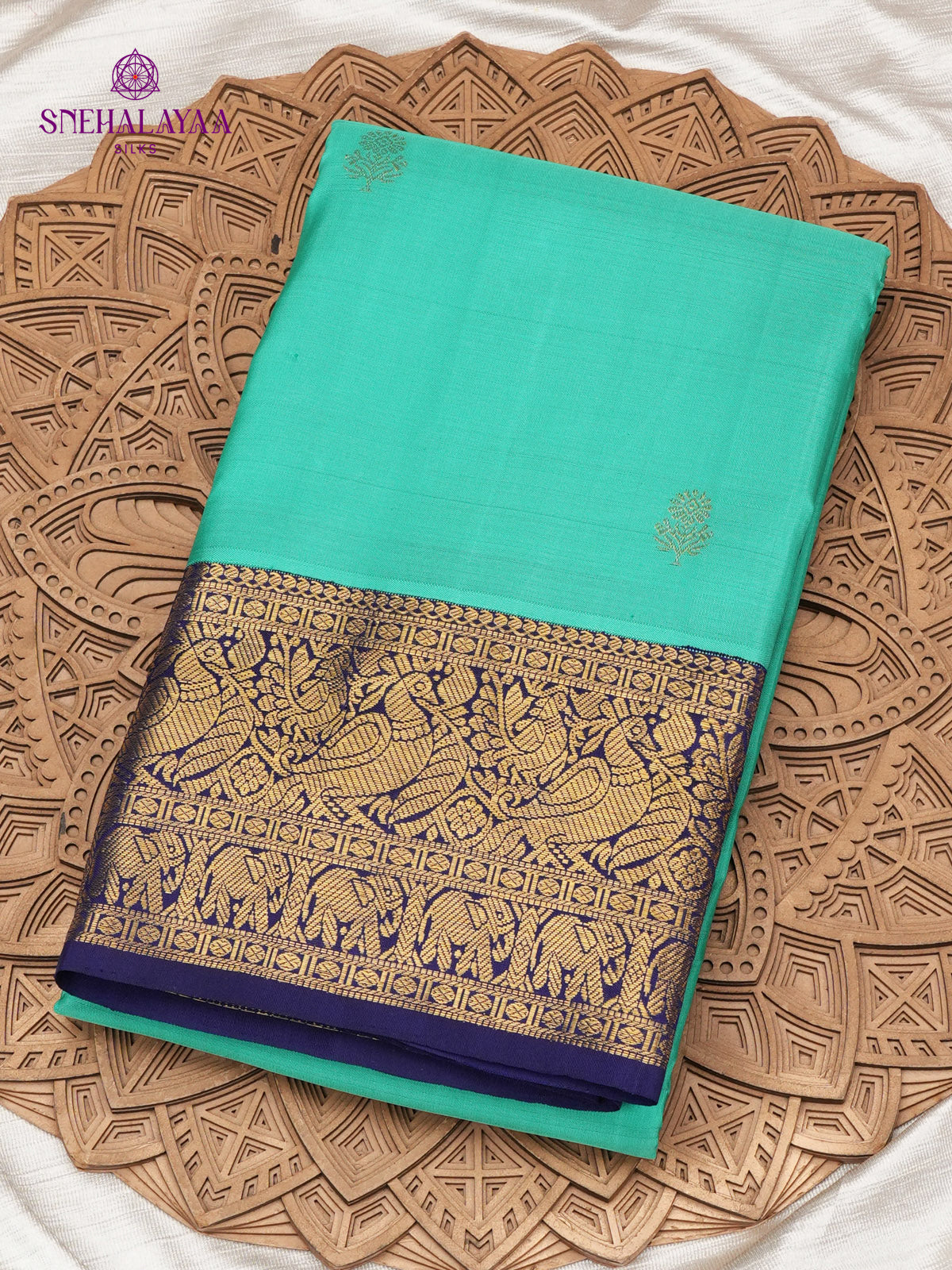 Teal Green Kanjivaram Silk Saree