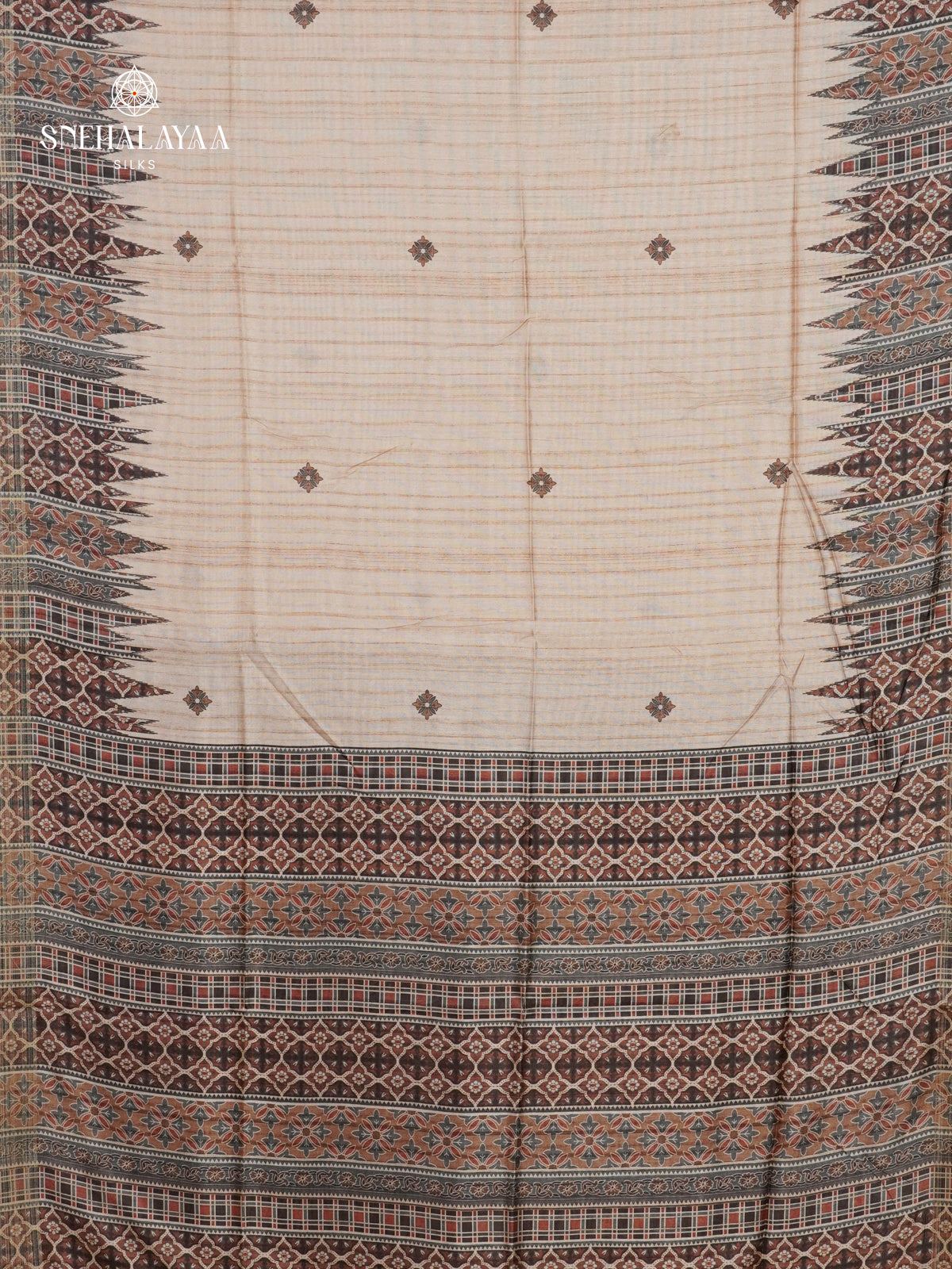 Beige Tussar Saree