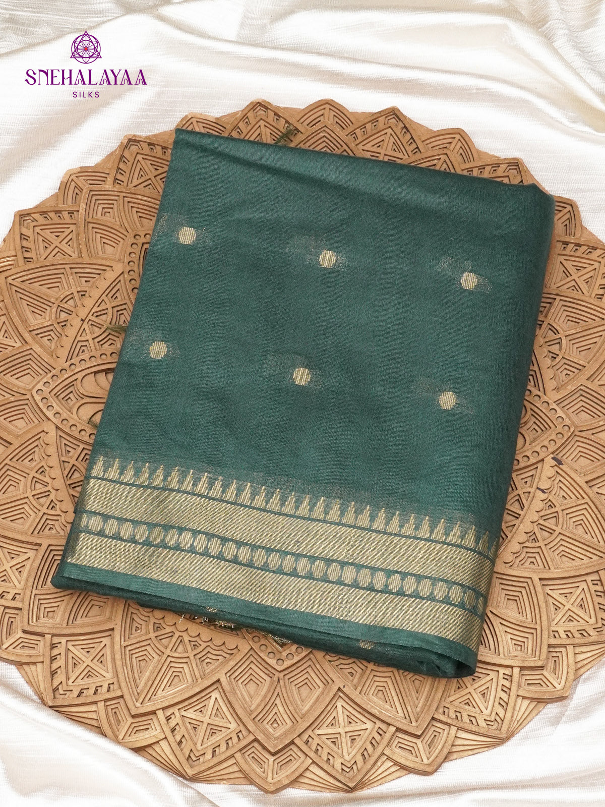 Emerald Green Bamboo Silk Saree