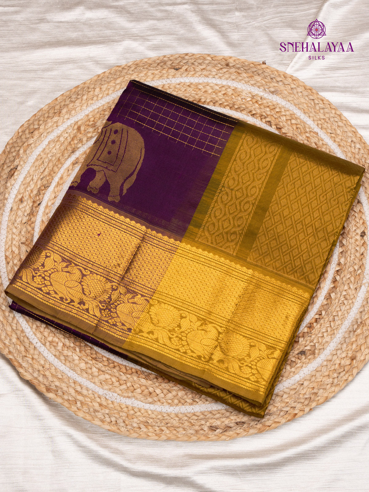 Violet Kanchi Silk Cotton Saree