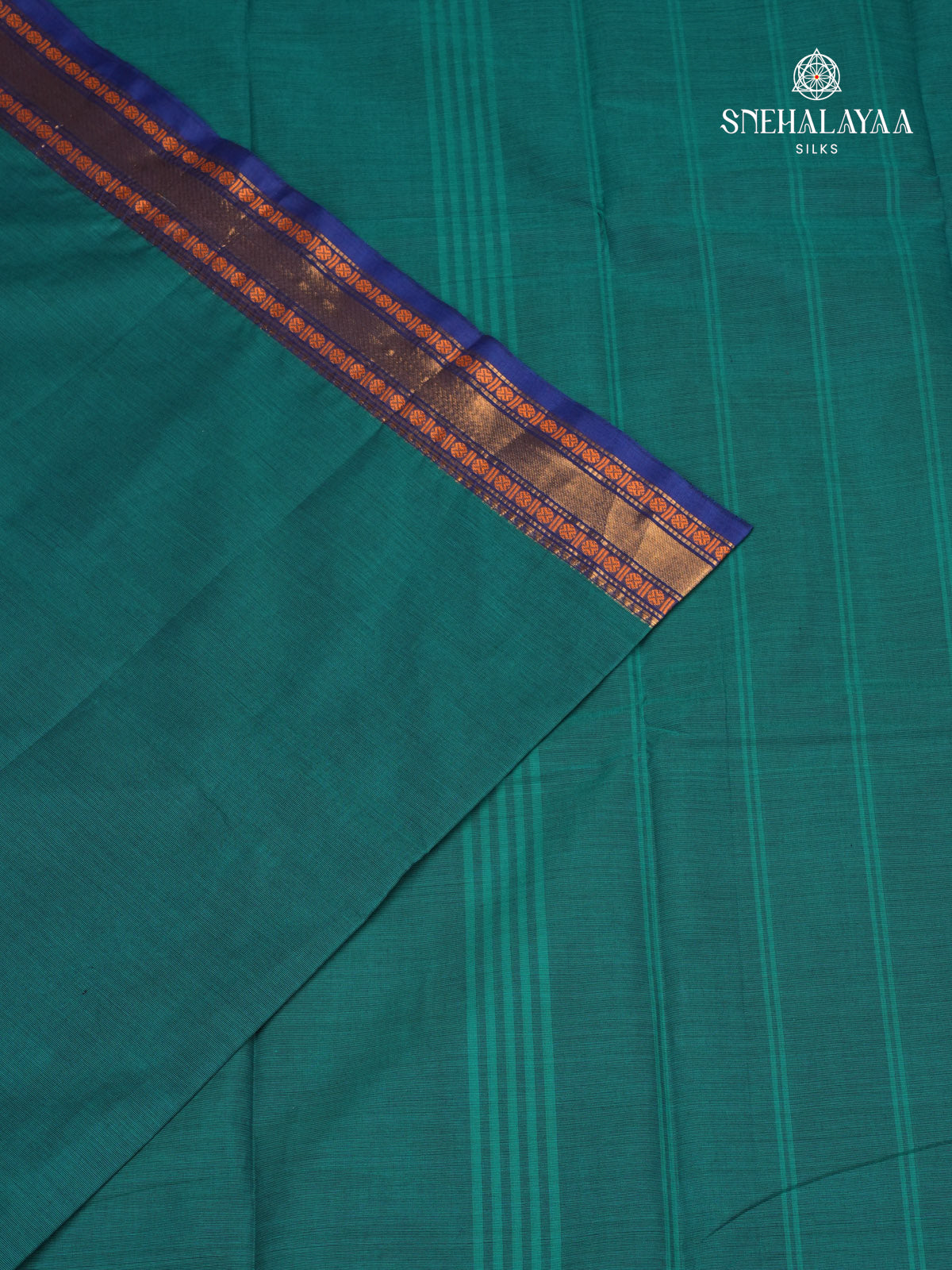 Teal Blue Chettinad Cotton Saree