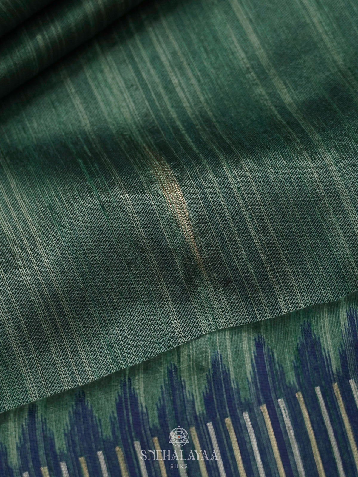 Teal Munga Tussar Saree