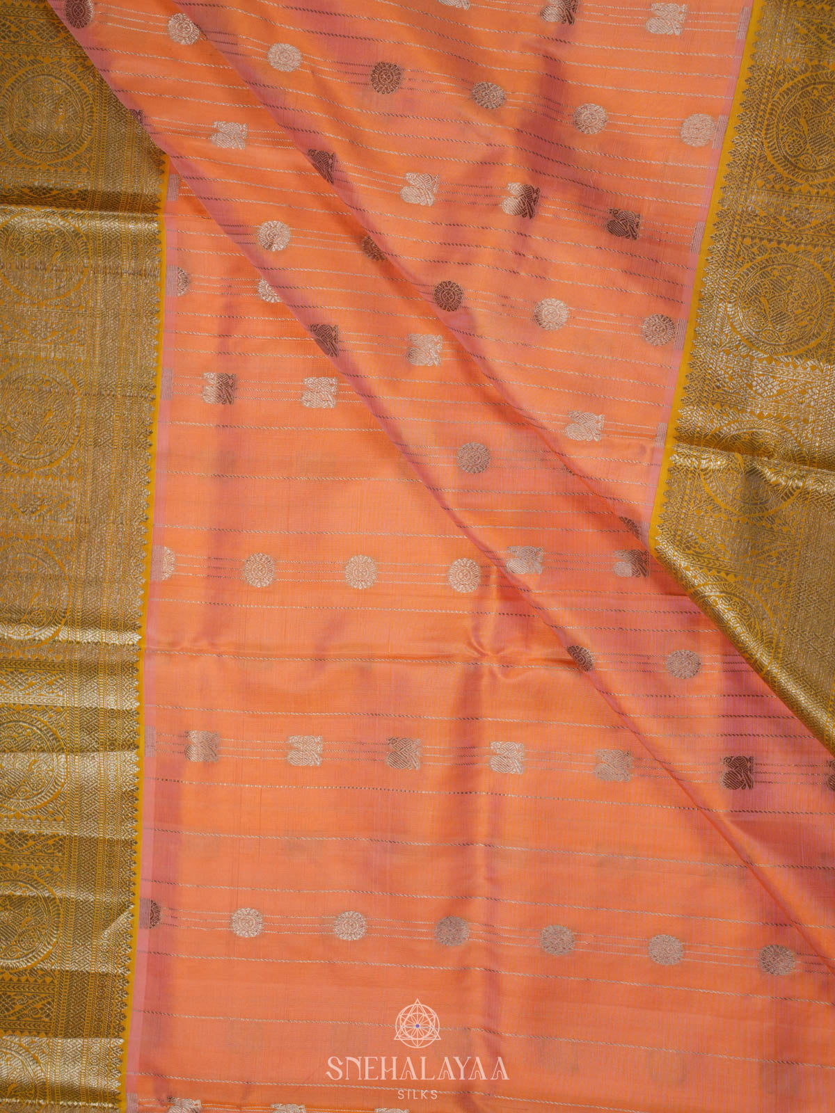 Peach Venkatagiri Silk Saree