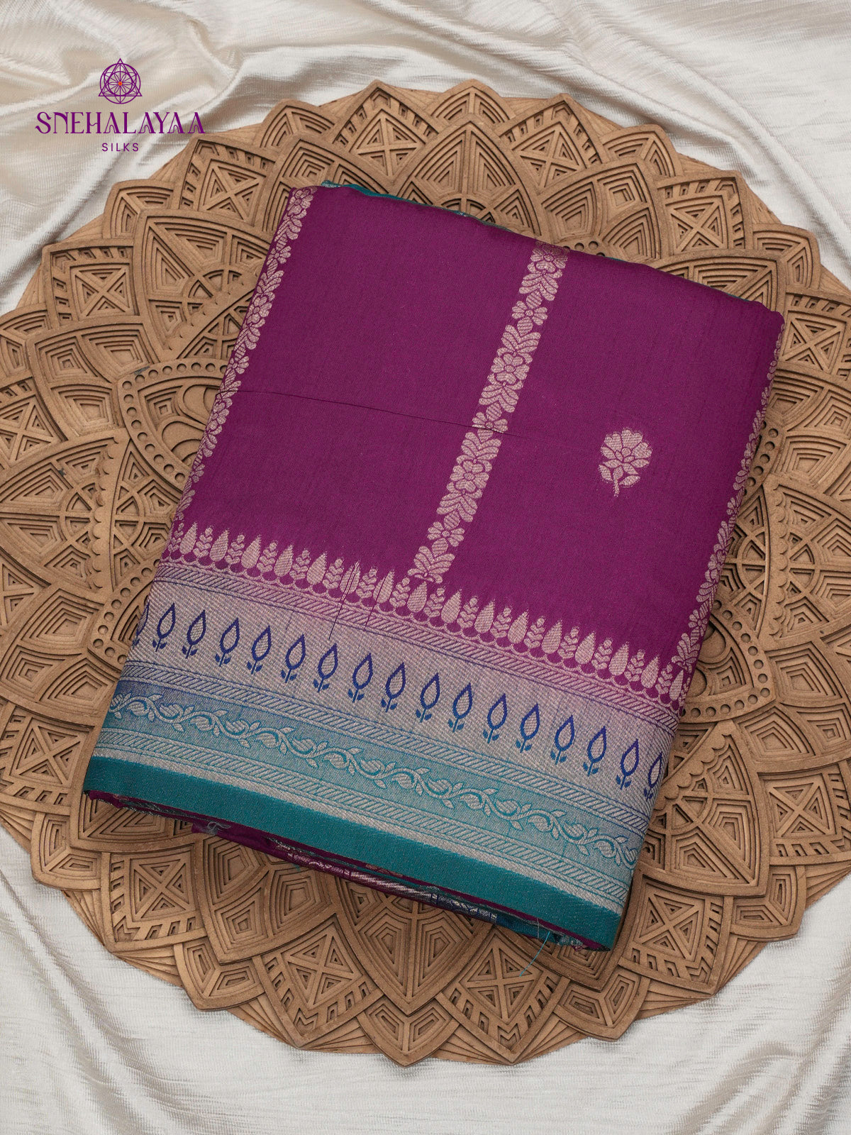 Magenta Banaras Dola Silk Saree