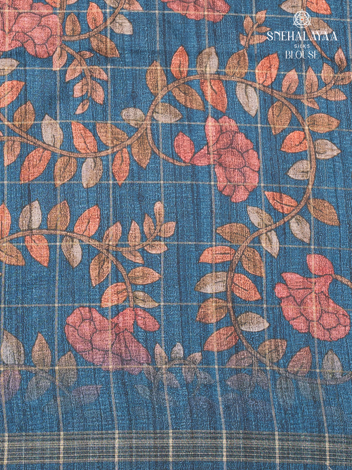 Teal Blue Jute Saree