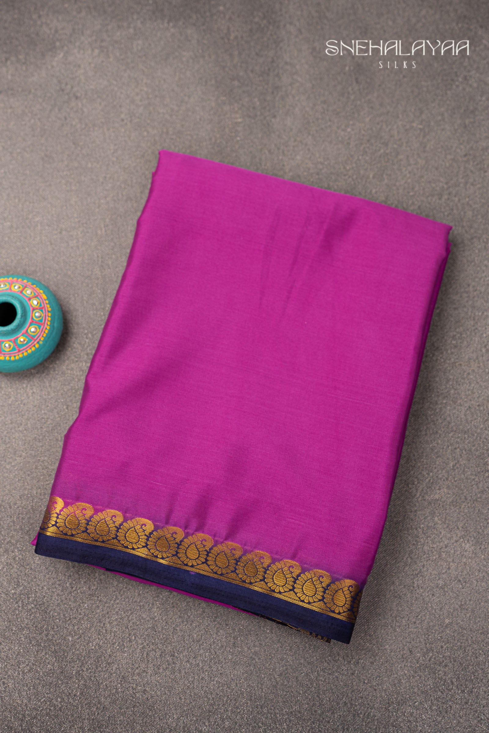 Purple Semi Mysore Silk Saree