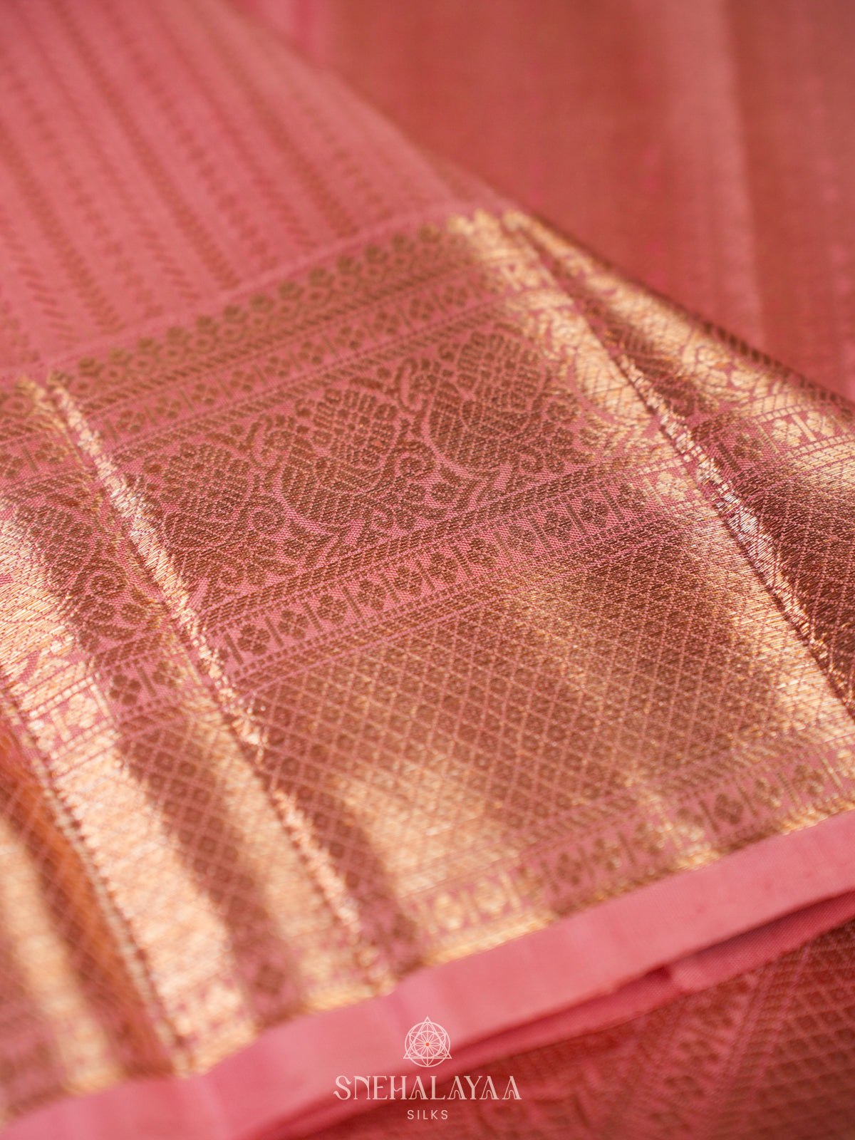 Peach Kanjivaram Silk Saree