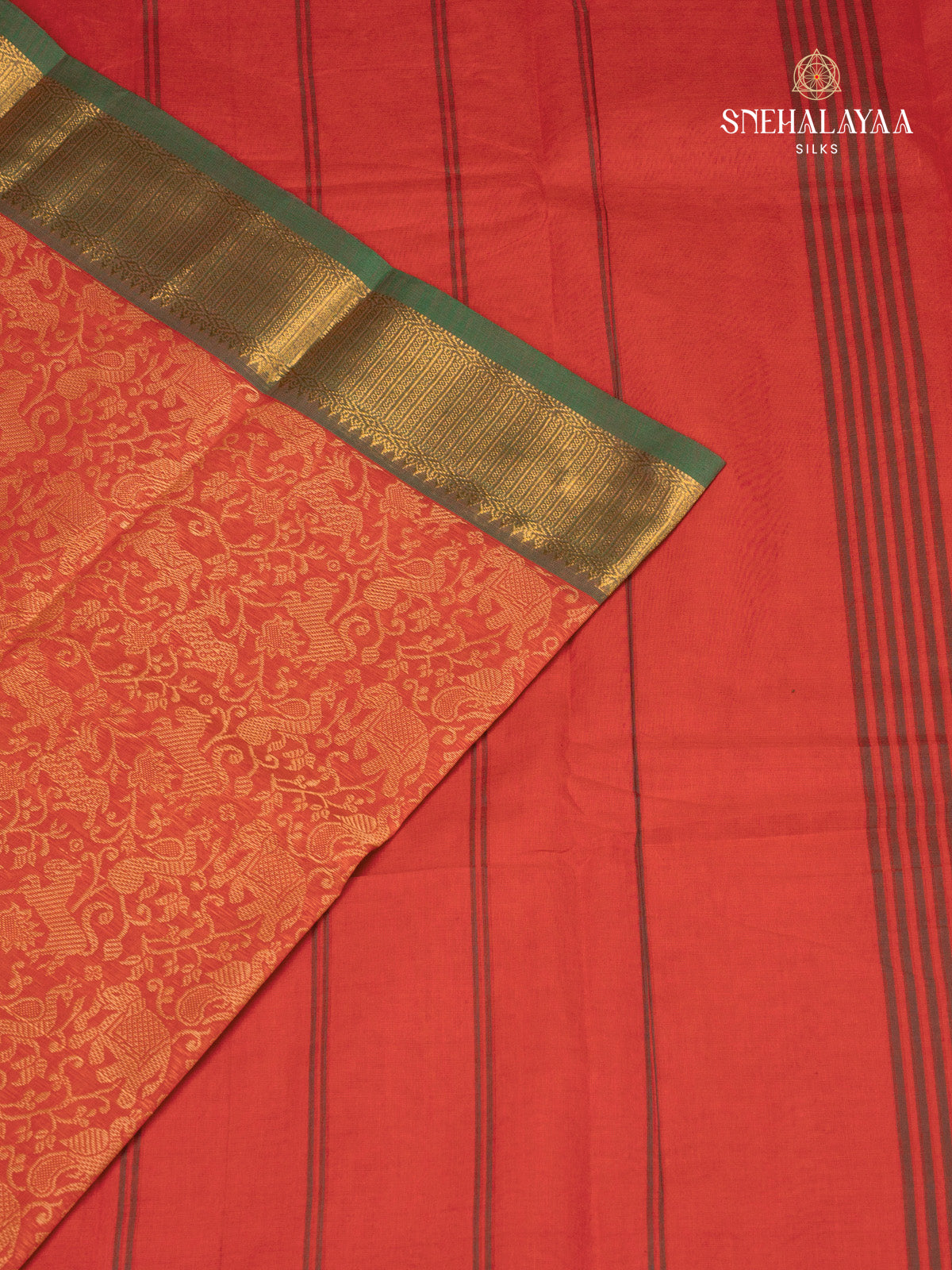 Red Chettinad Cotton Saree