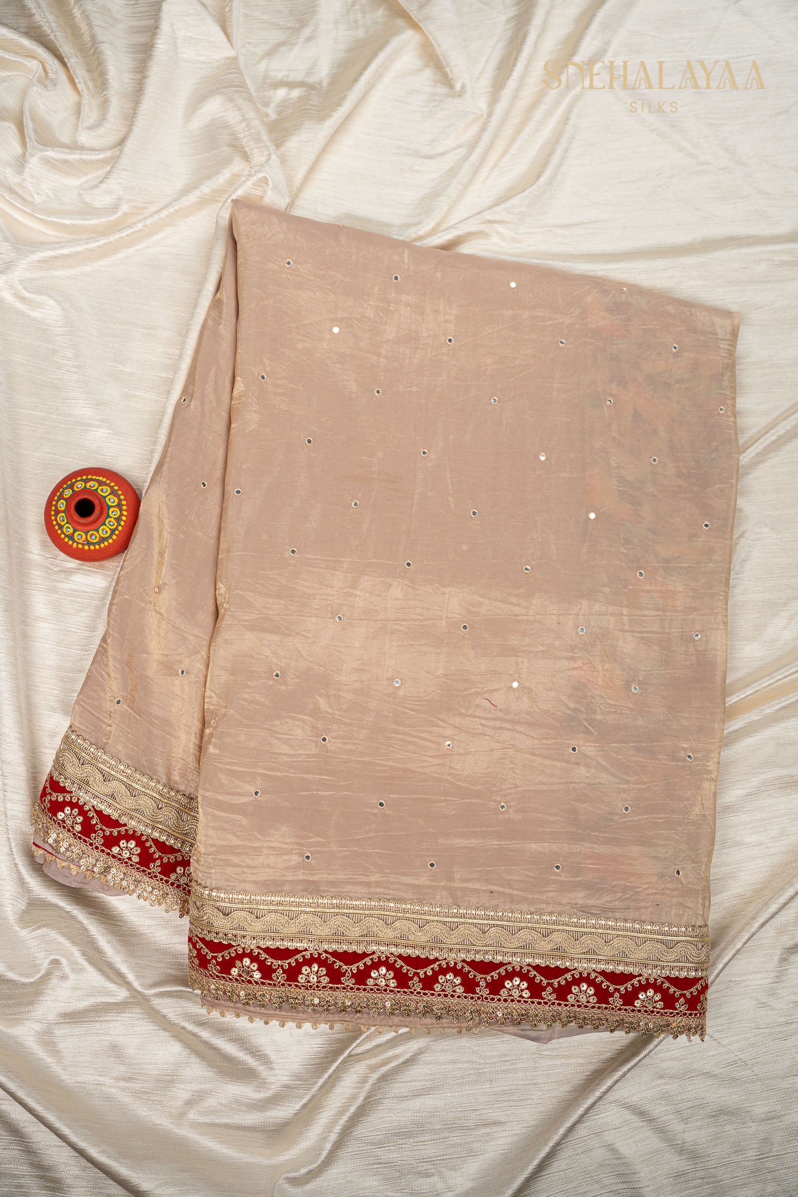 Cream Designer Saree