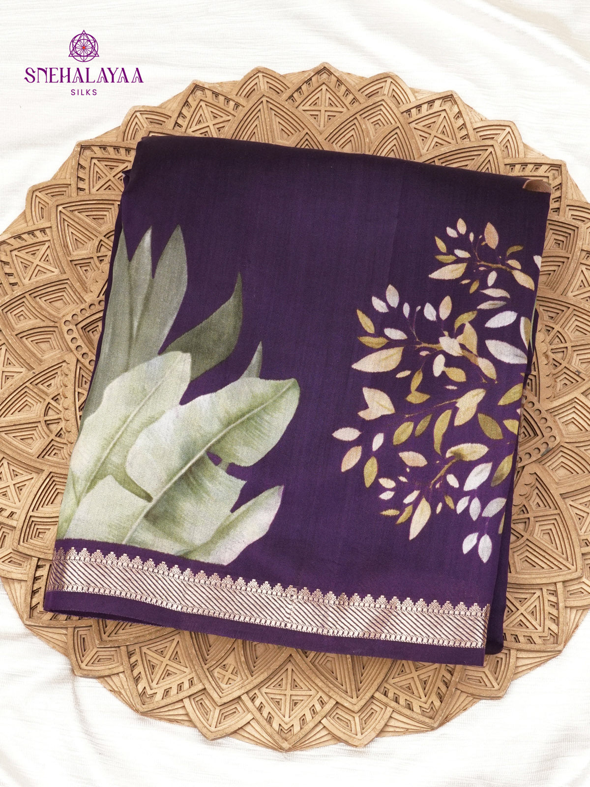 Rich Purple Chiniya Silk Saree