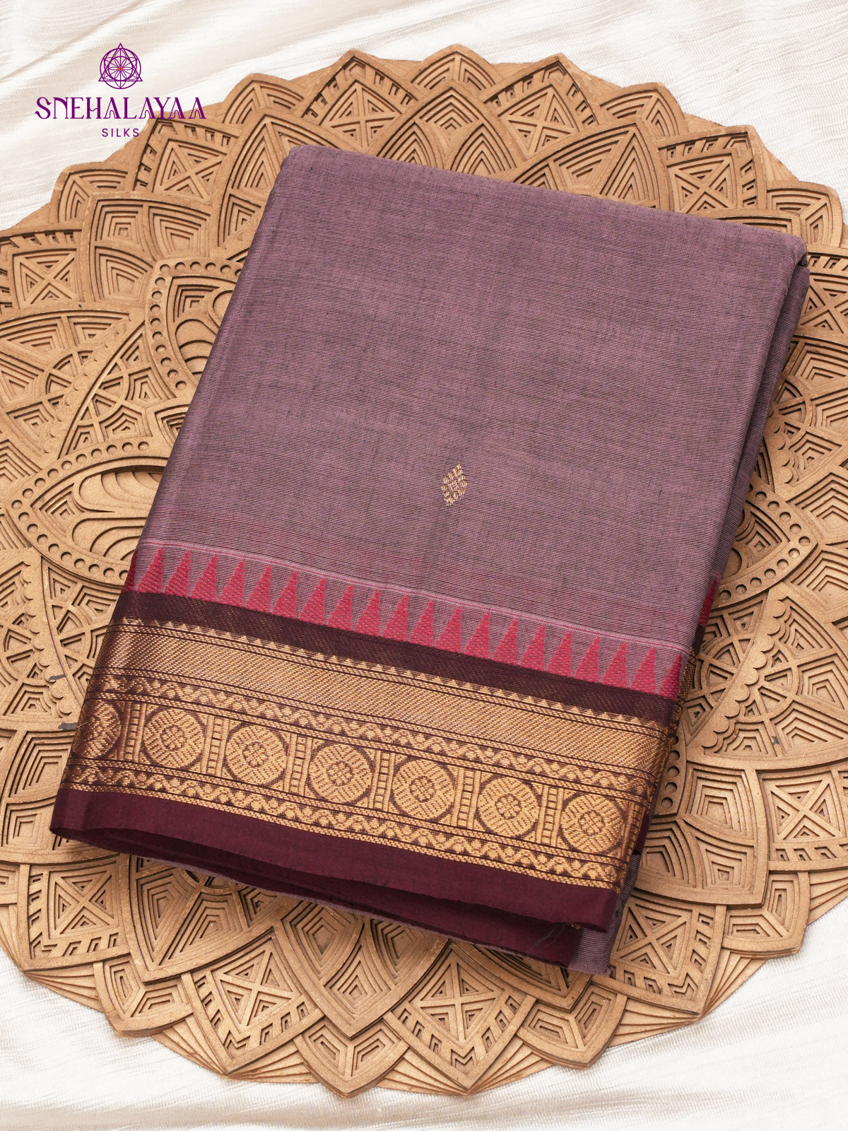 Plum Kanchi Cotton Saree