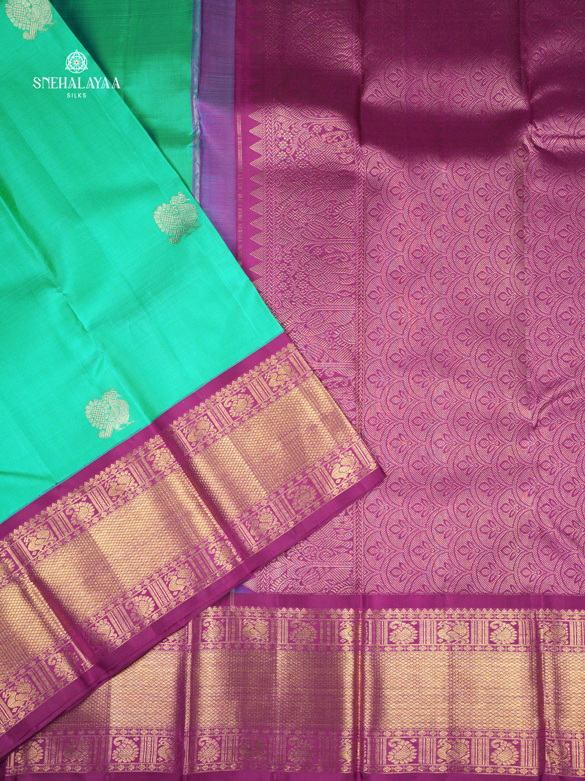Teal Green Kanjivaram Silk Saree