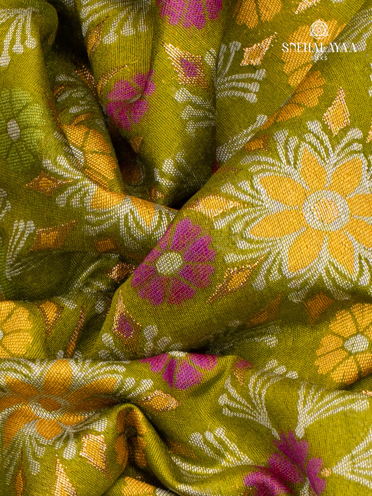 Green Ikat Silk Saree