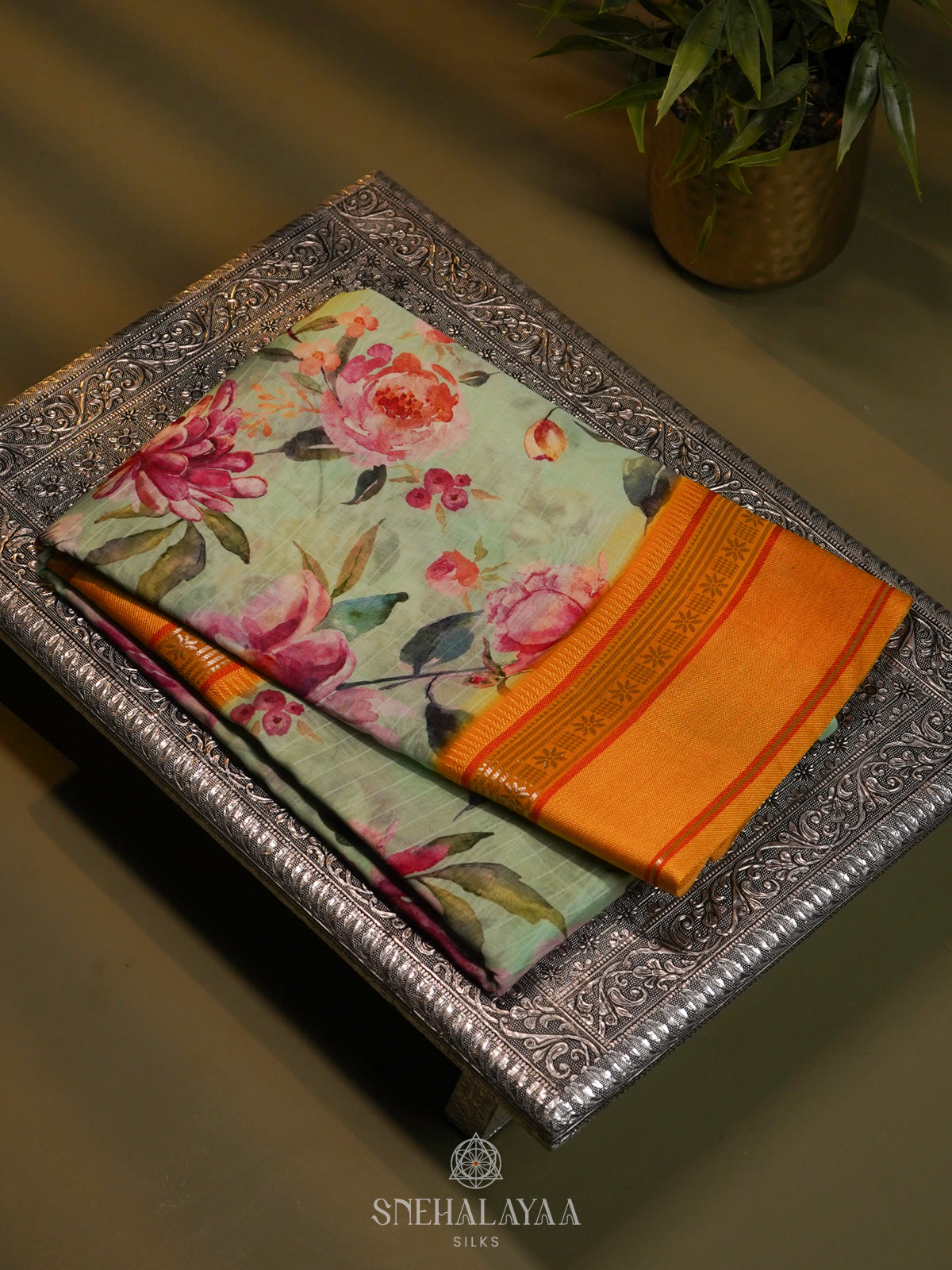 Pale Green Chanderi Saree