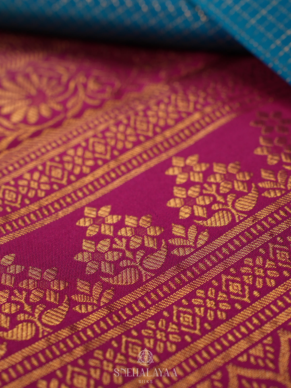 Peacock Blue Kanjivaram Silk Saree