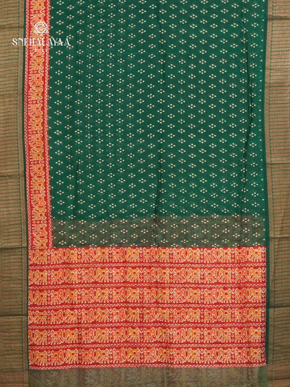 Forest Green Chanderi Saree
