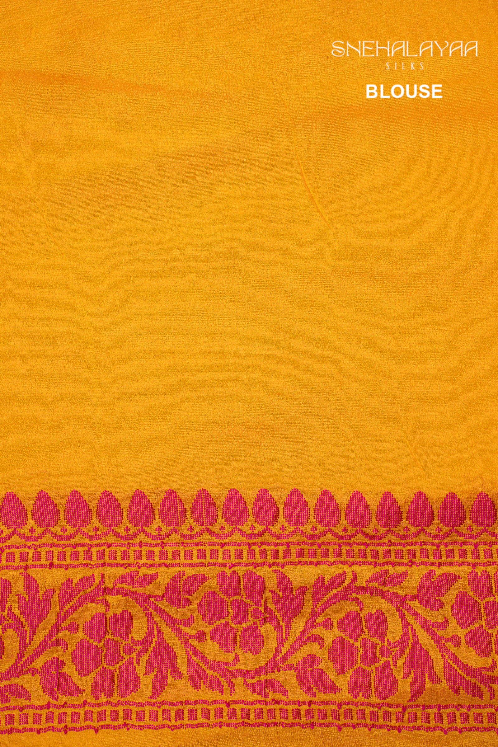 Mango Yellow Banaras Chiffon Saree