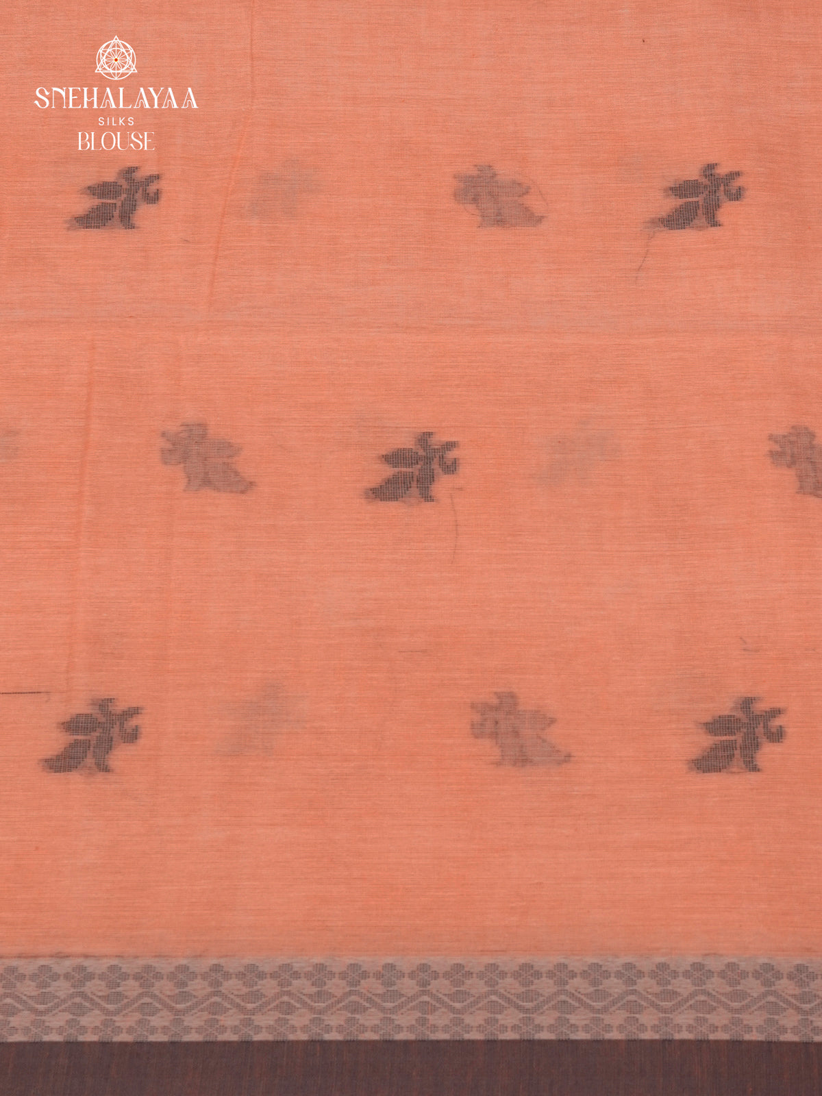 Peach Sambalpuri Cotton Saree