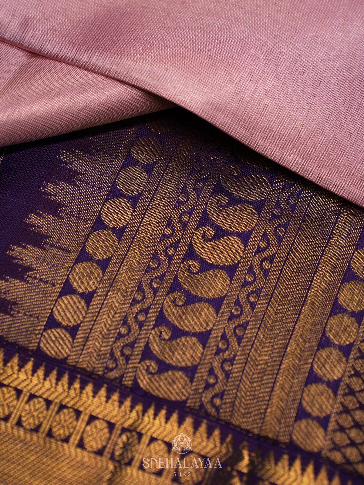 Pale Pink Kanjivaram Silk Saree