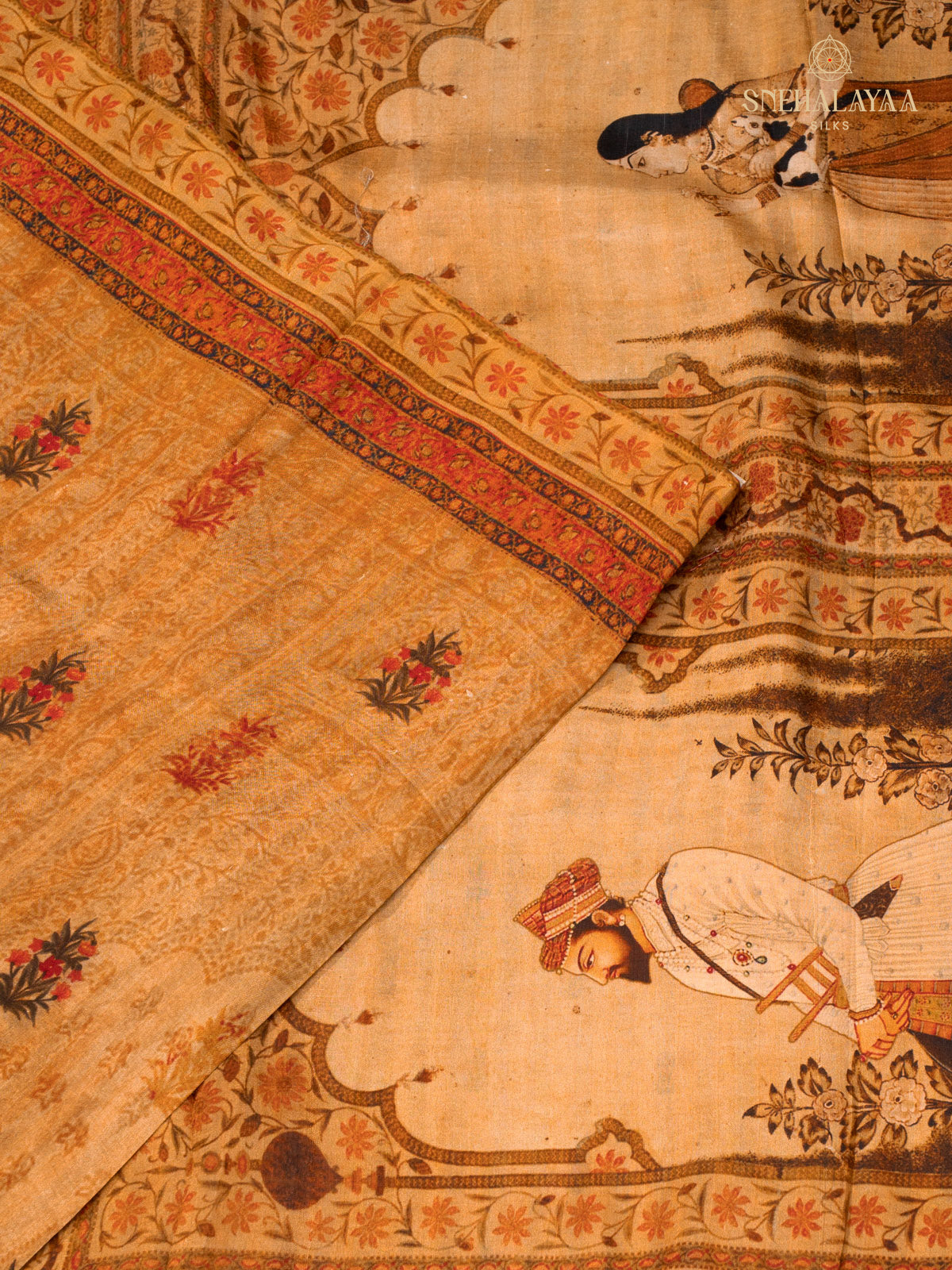 Mustard Tussar Saree