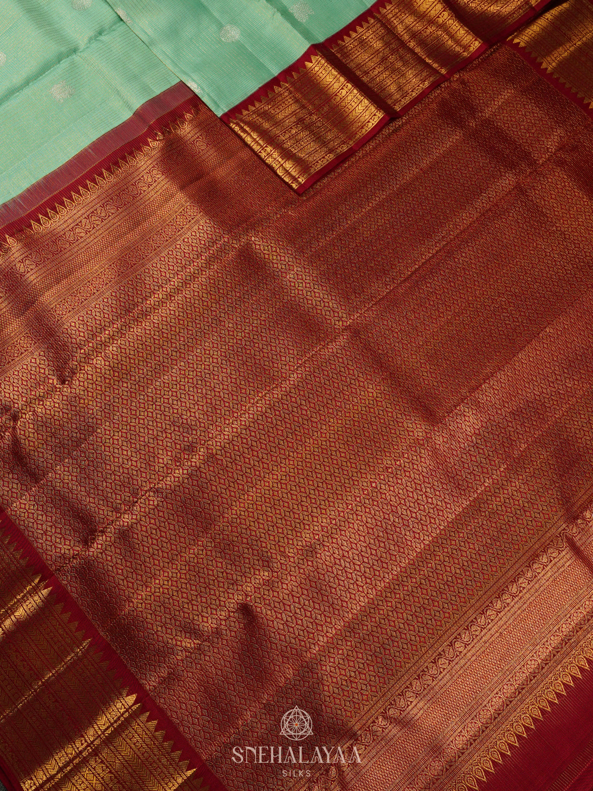 Pista Green Kanjivaram Silk Saree