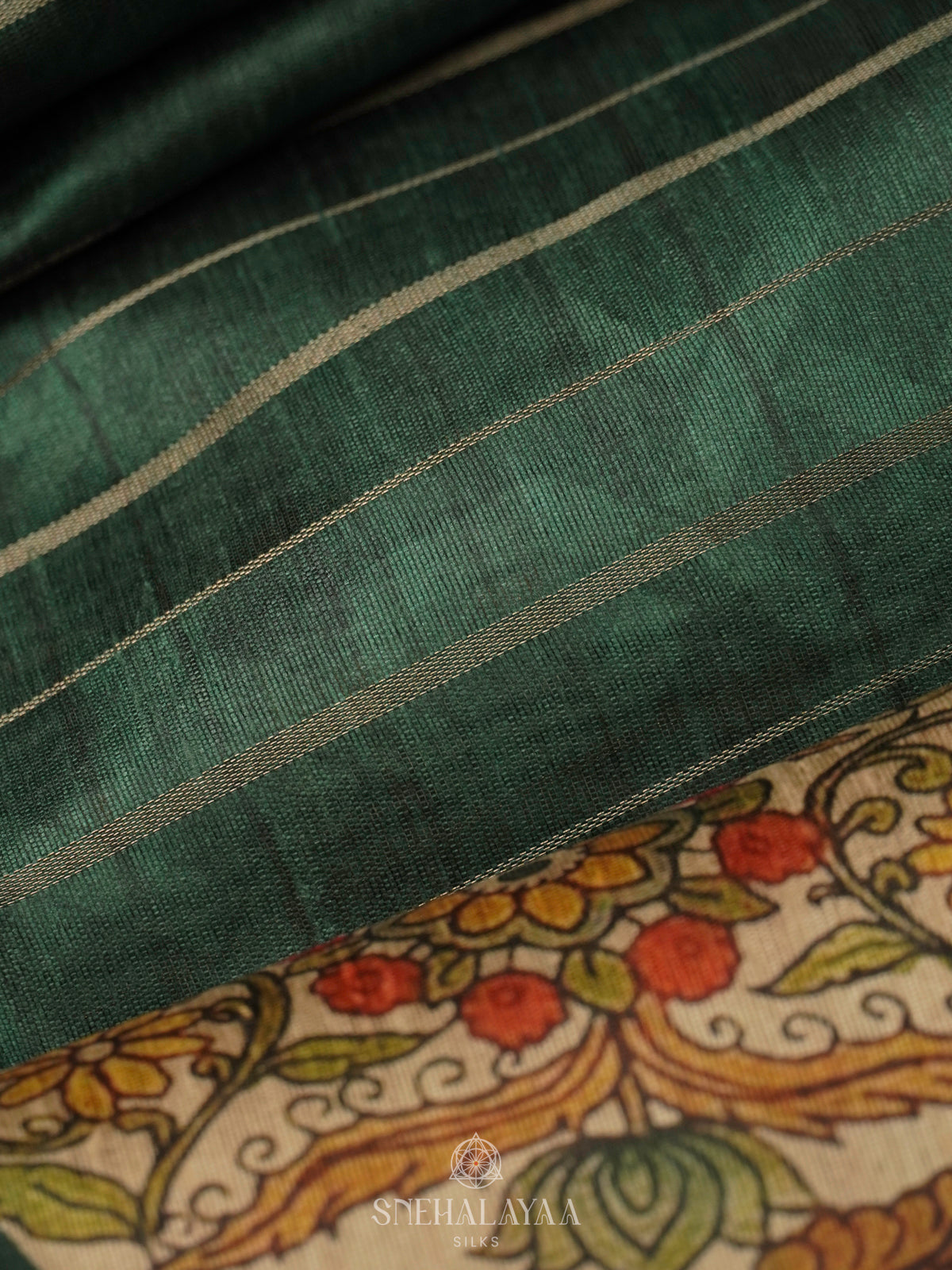 Green Munga Tussar Saree