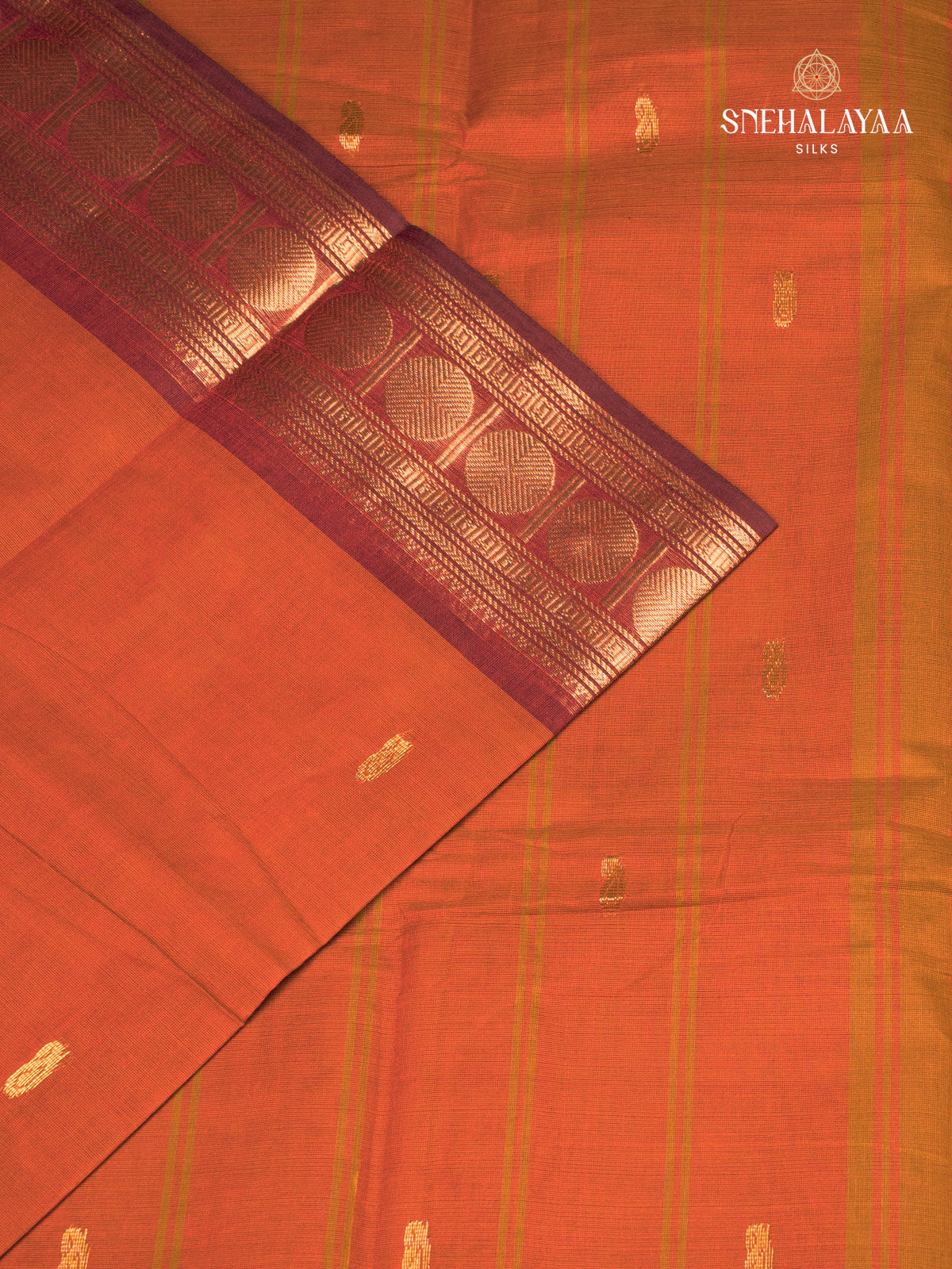 Orange Chettinad Cotton Saree