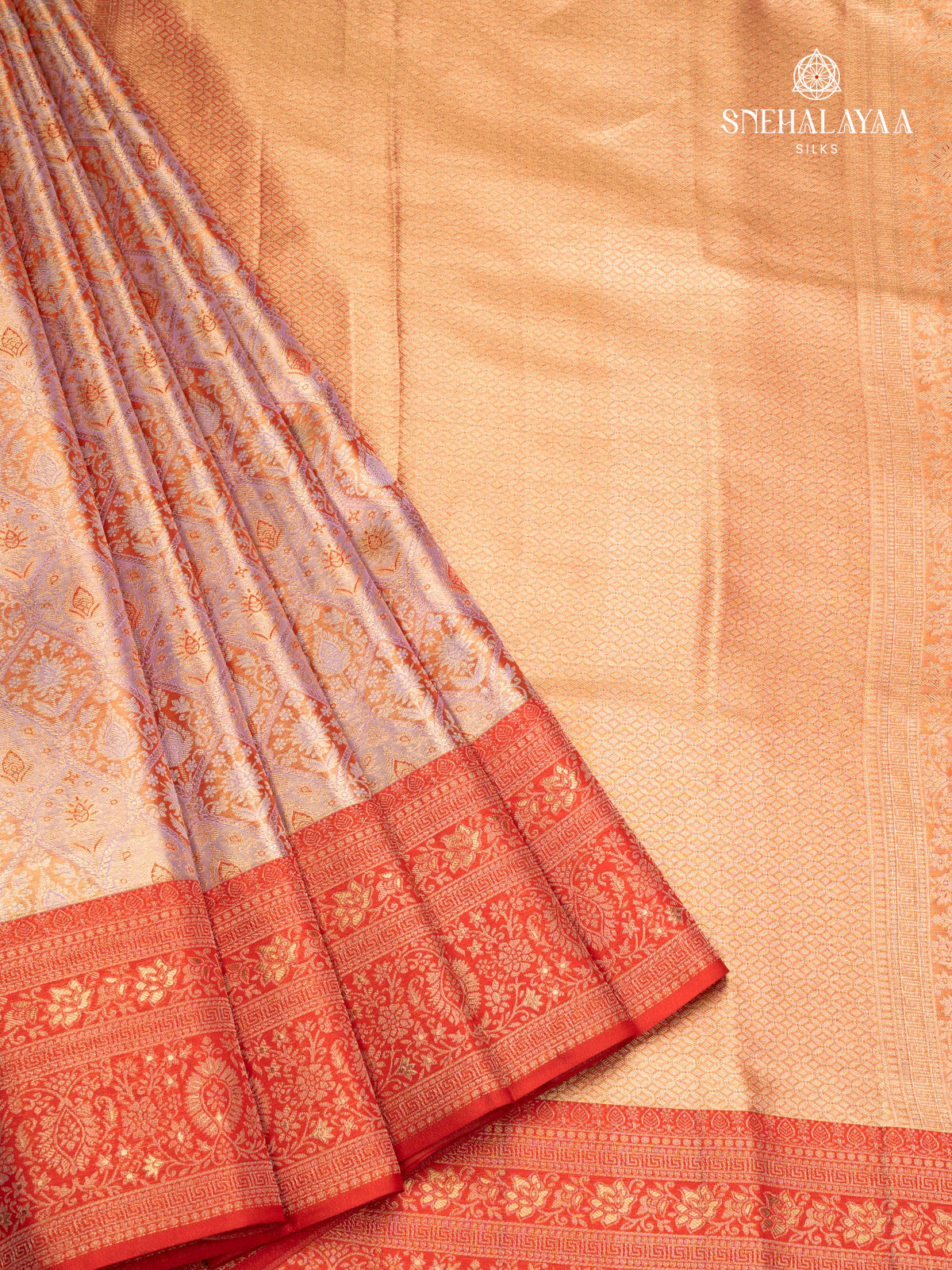 Peach Kanjivaram Silk Saree