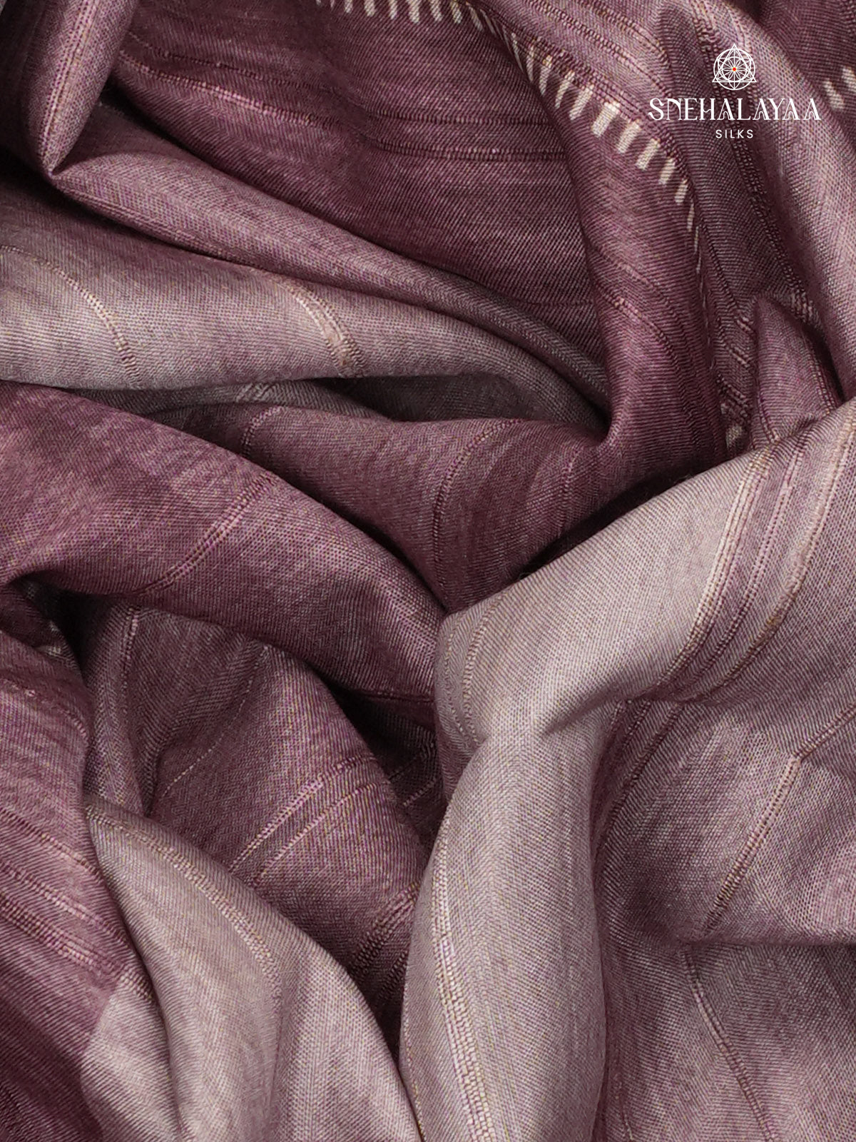 Dusty Rose Floral Printed Tussar Saree