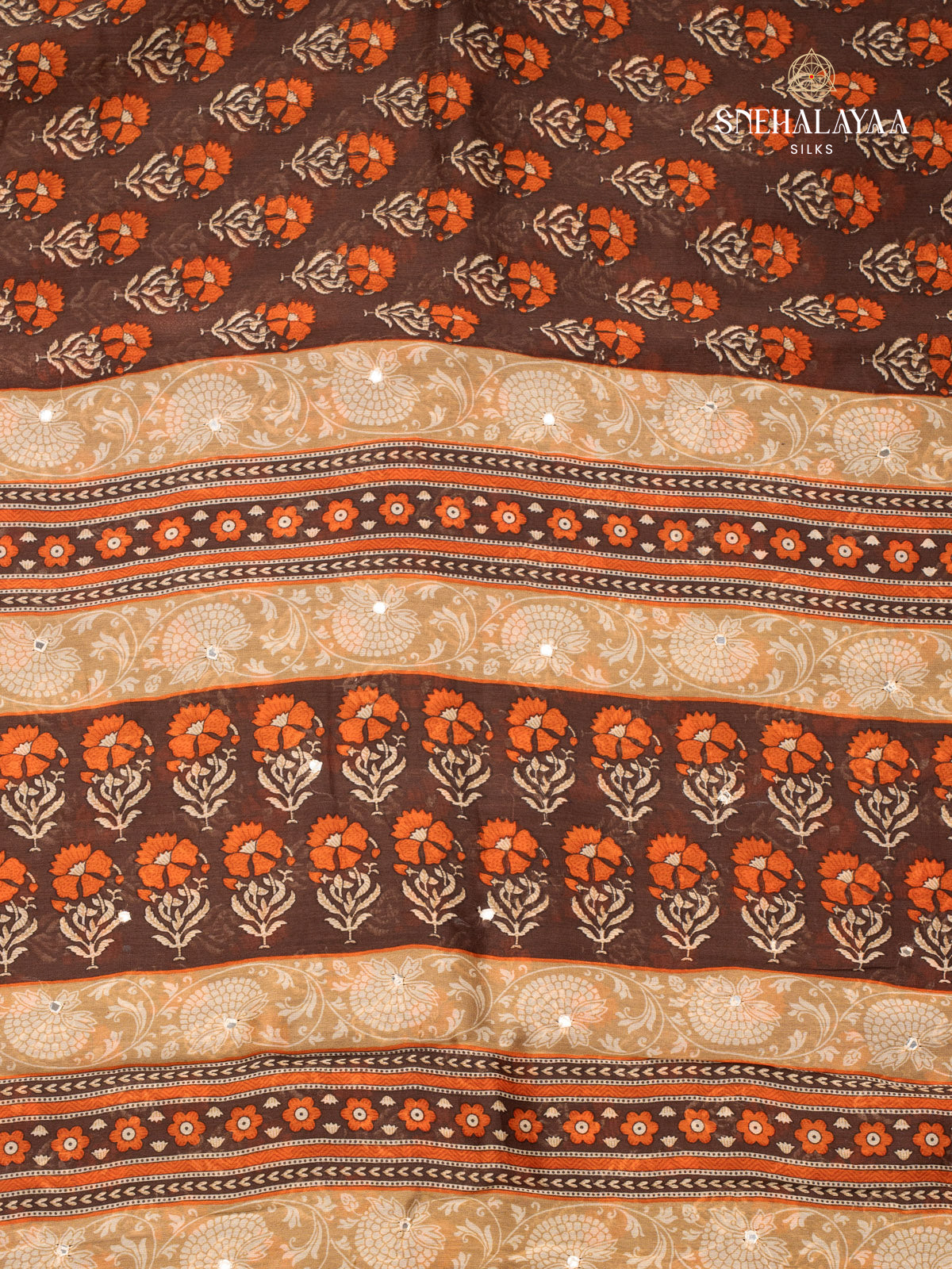 Brown Chanderi Saree