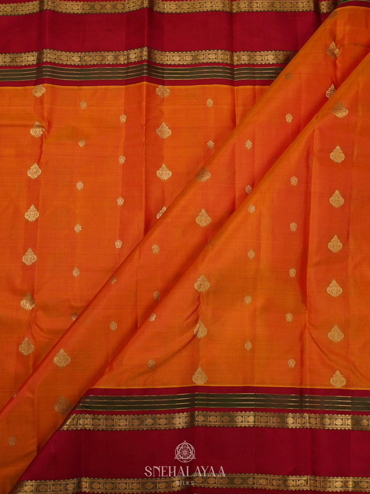 Orange Kanjivaram Silk Saree