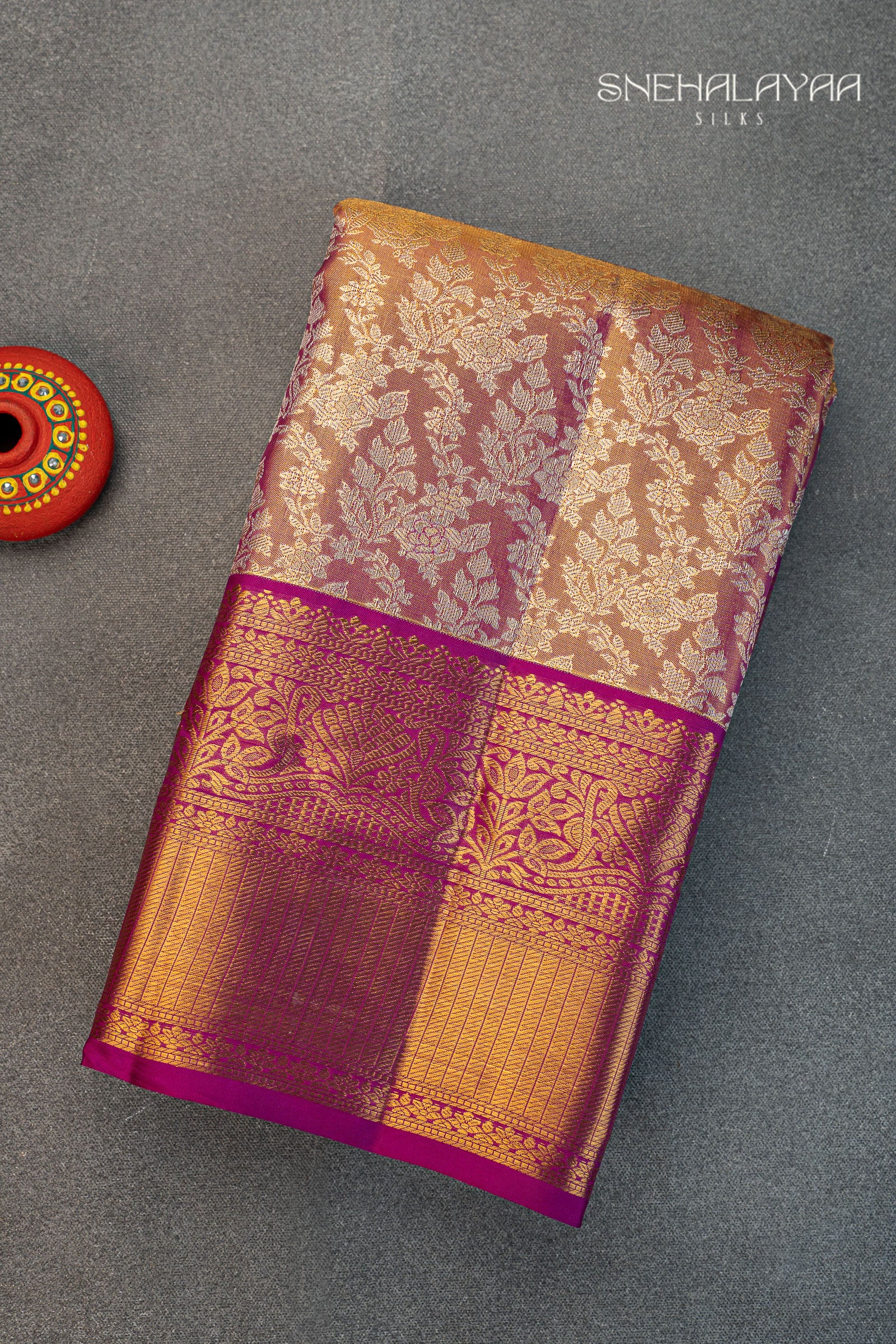 Magenta Kancheevaram Tissue Silk Saree