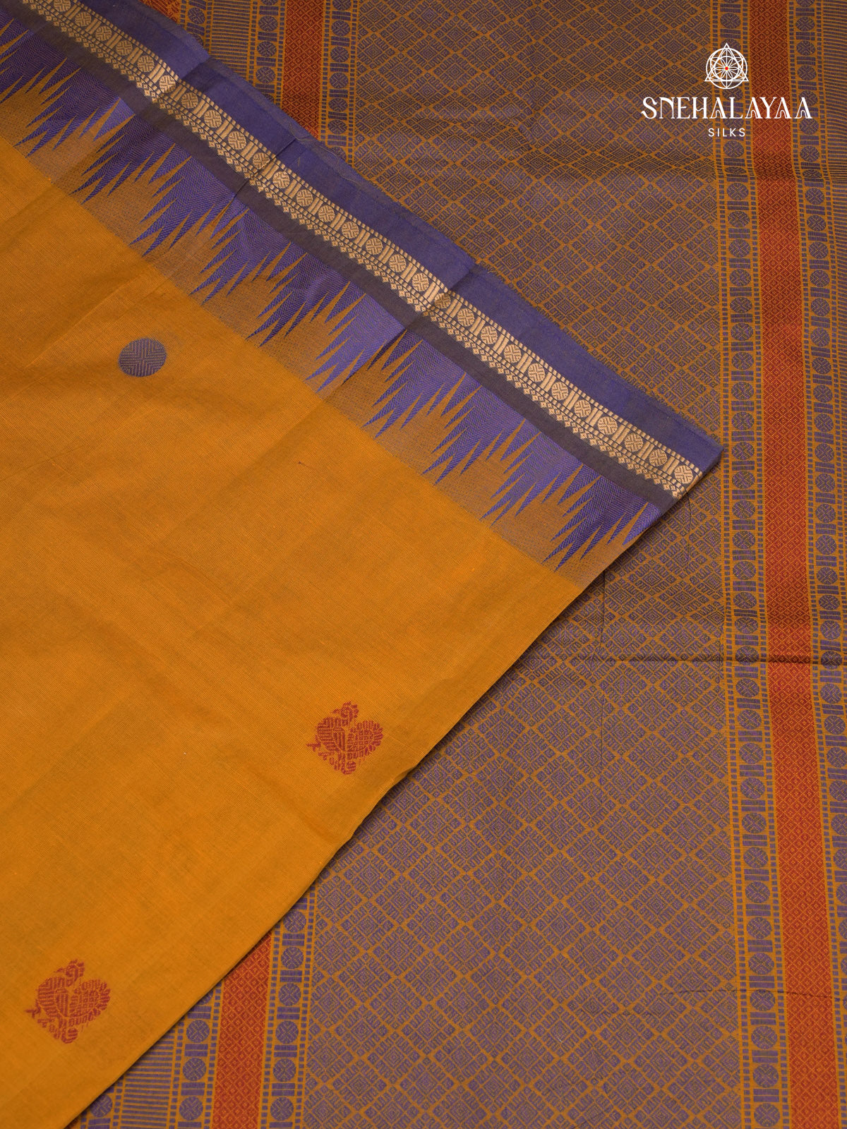 Mustard Yellow Kanchi Cotton Saree